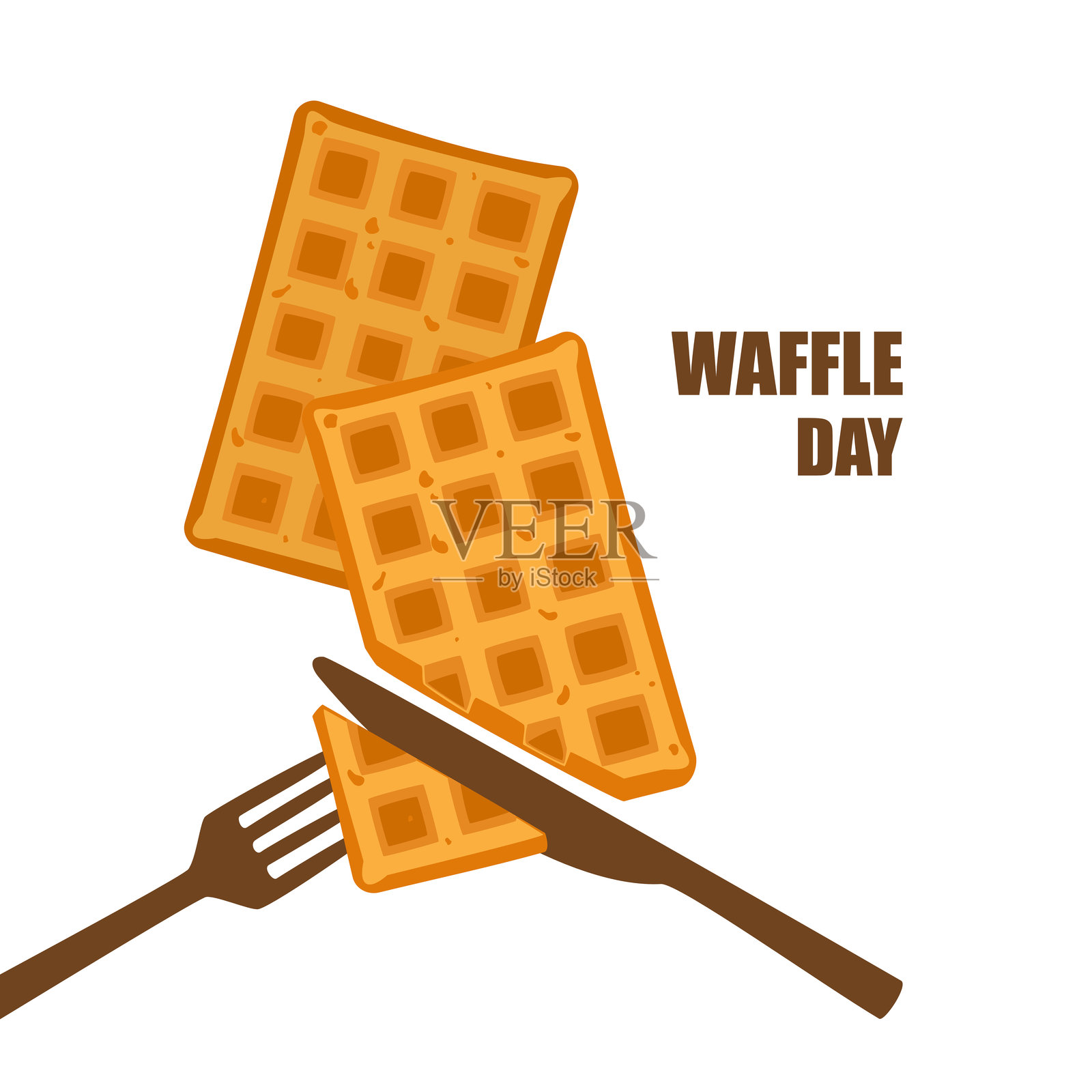 食品矢量插图。面包店。酥脆的华夫饼，手工面包。烹饪。甜品。食品菜单。白色背景上的空白。适用于海报、标志、卡片和广告。插画图片素材