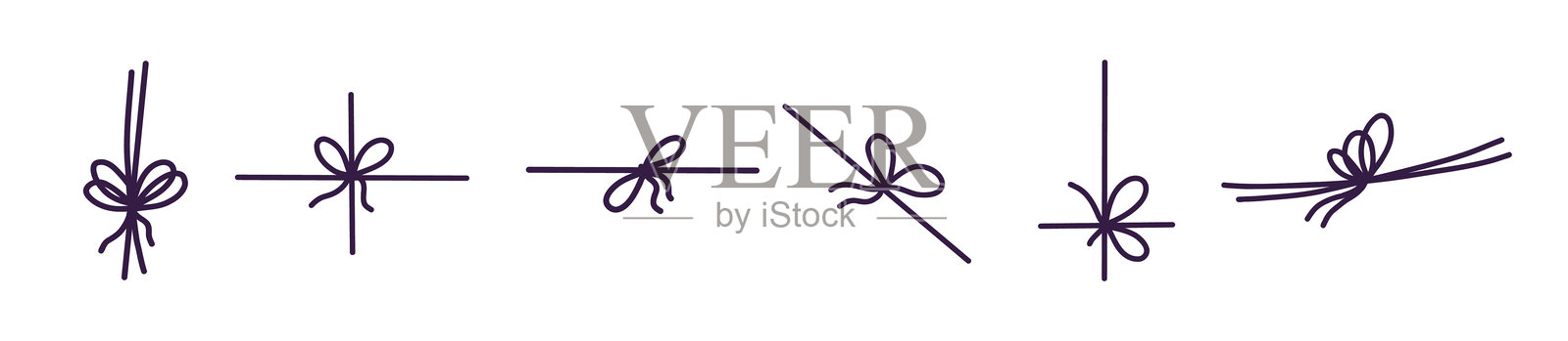 用麻绳制作的弓形装饰。插画图片素材