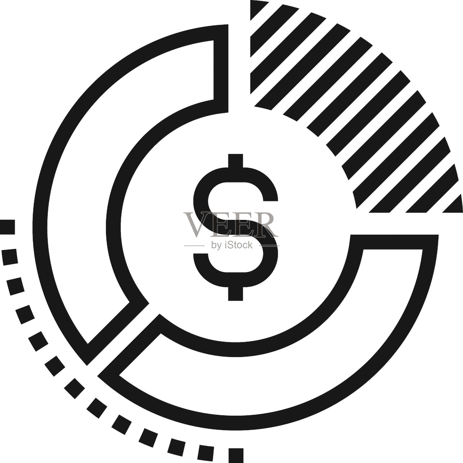 投资回报平稳线网络图标概念插画图片素材