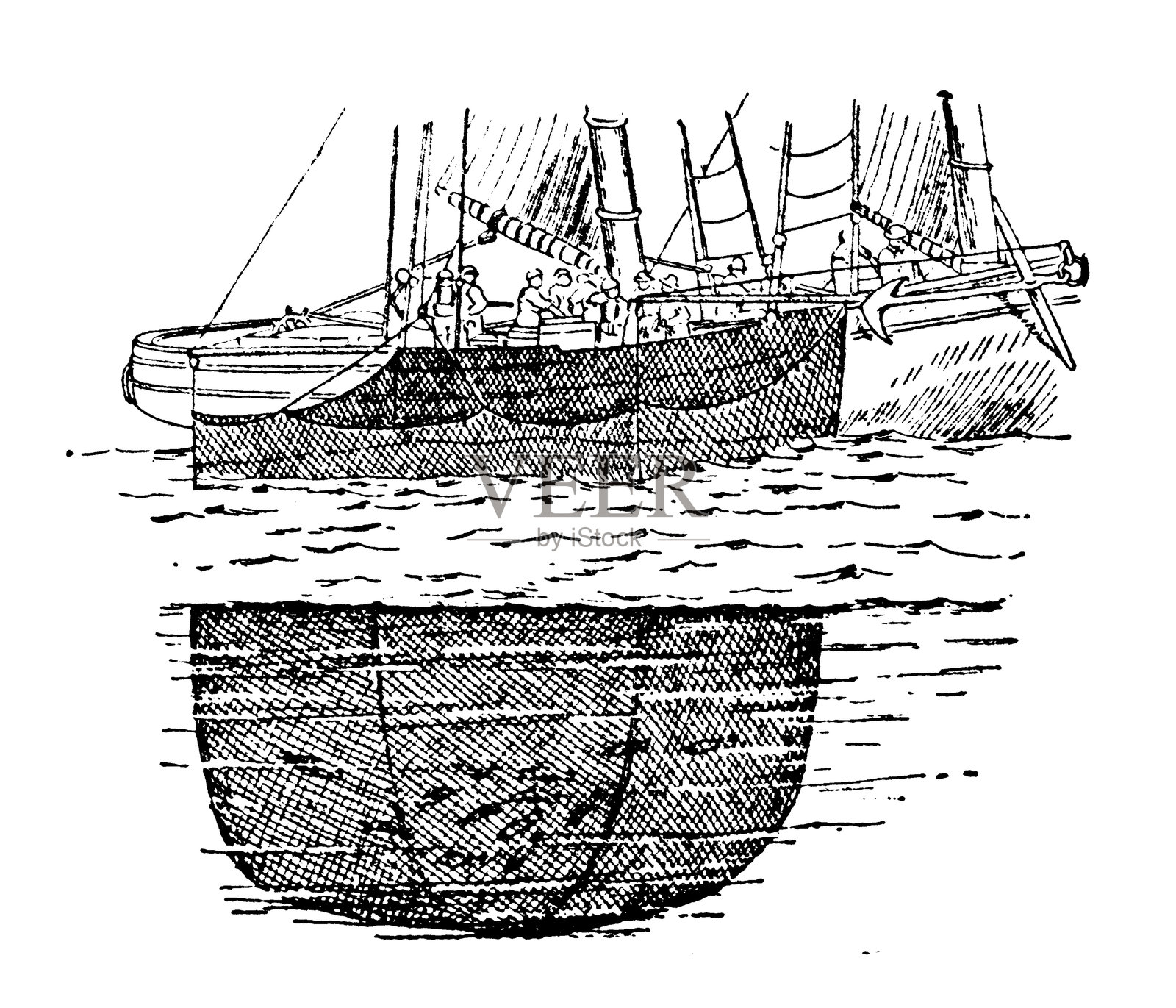 与Spiller一起钓鲭鱼插画图片素材