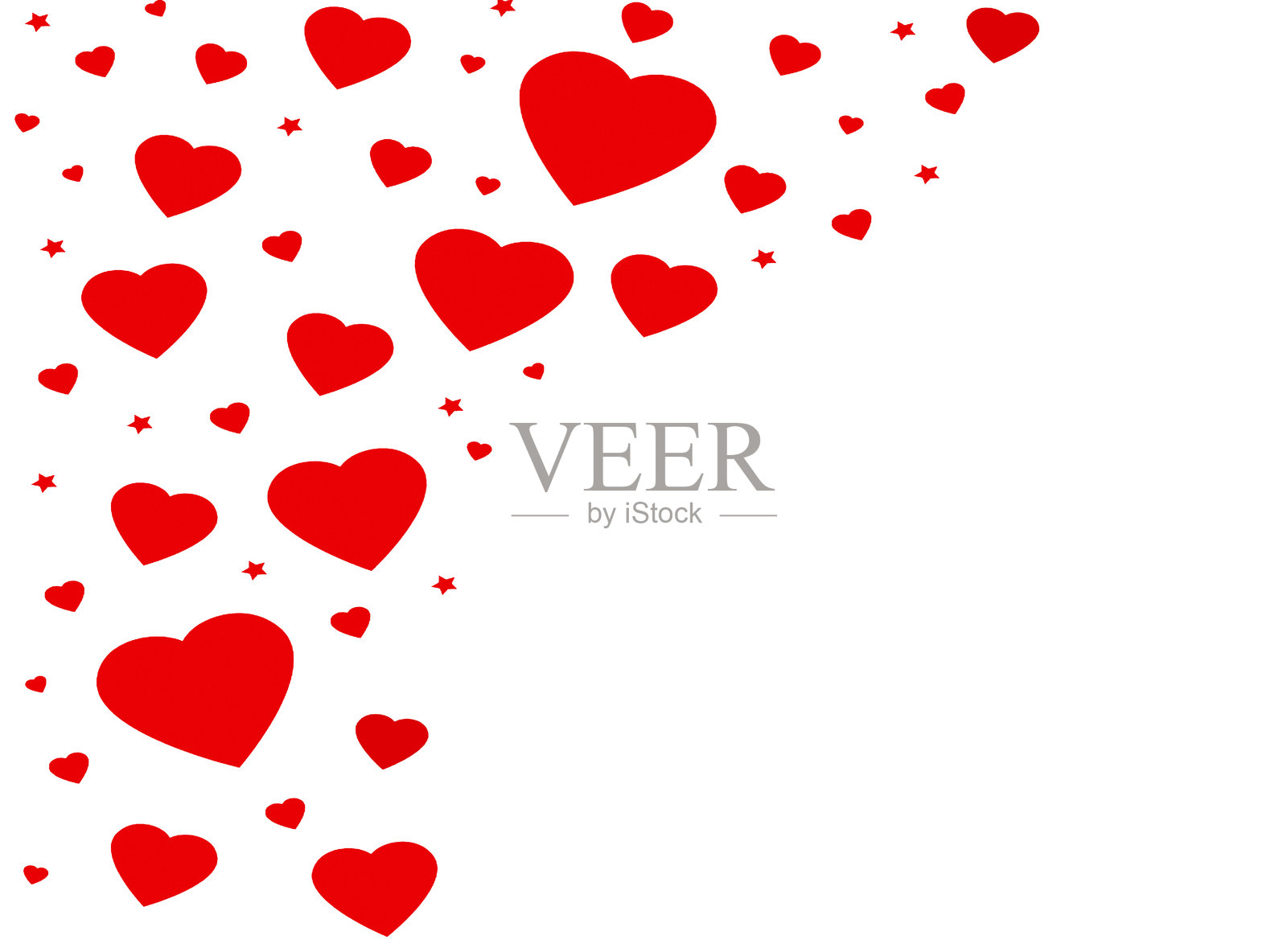 白色背景上的红色心形图案插画图片素材