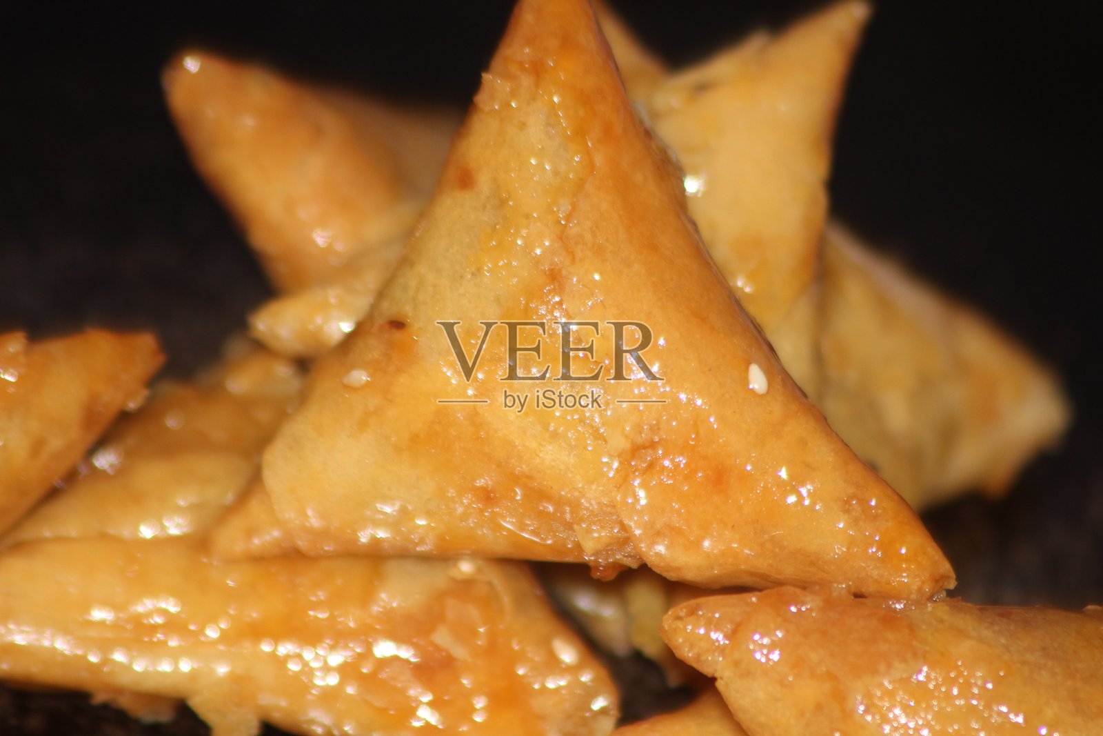 布里瓦特特写，传统摩洛哥糕点照片摄影图片