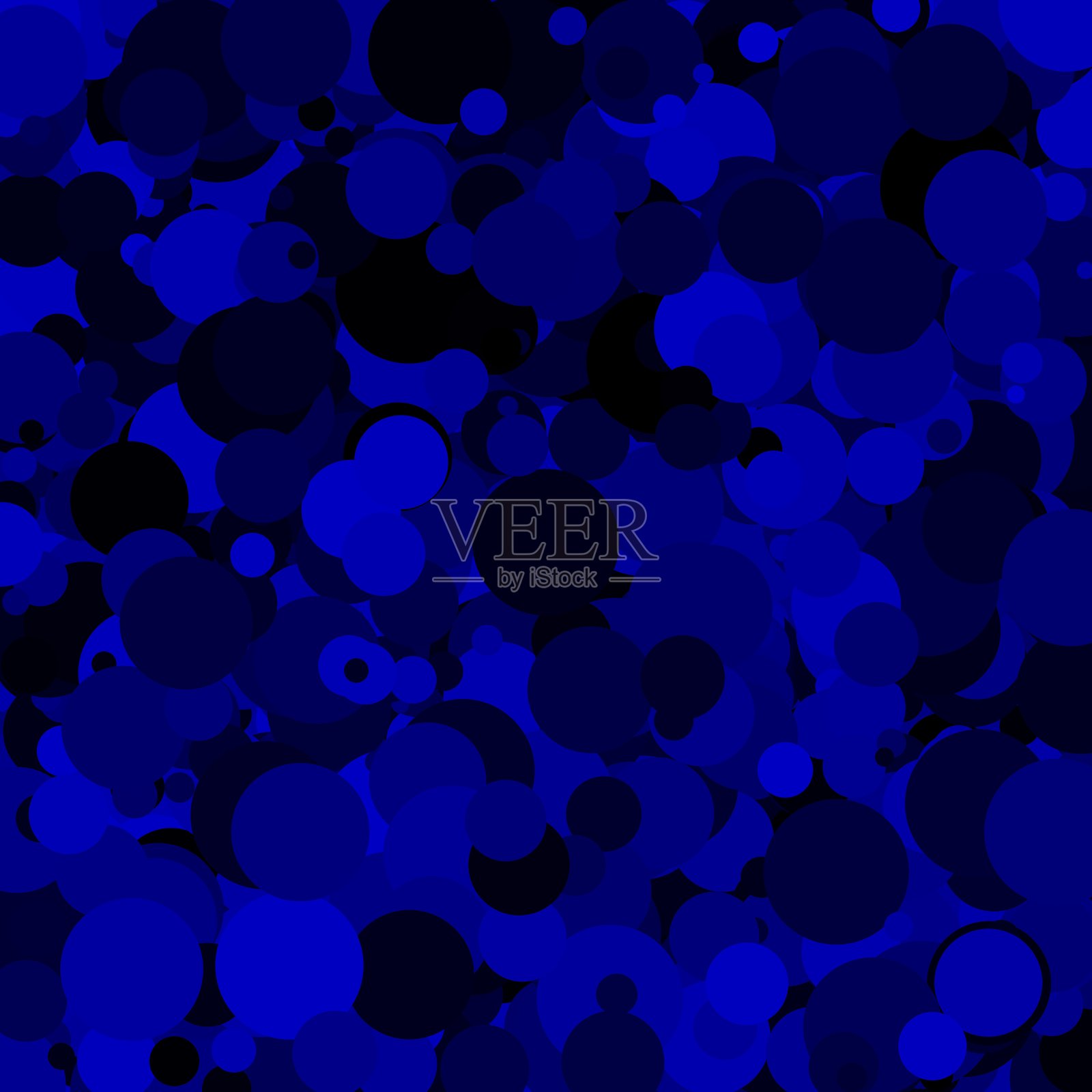 充满重叠蓝色圆圈的生动复古风格背景照片摄影图片