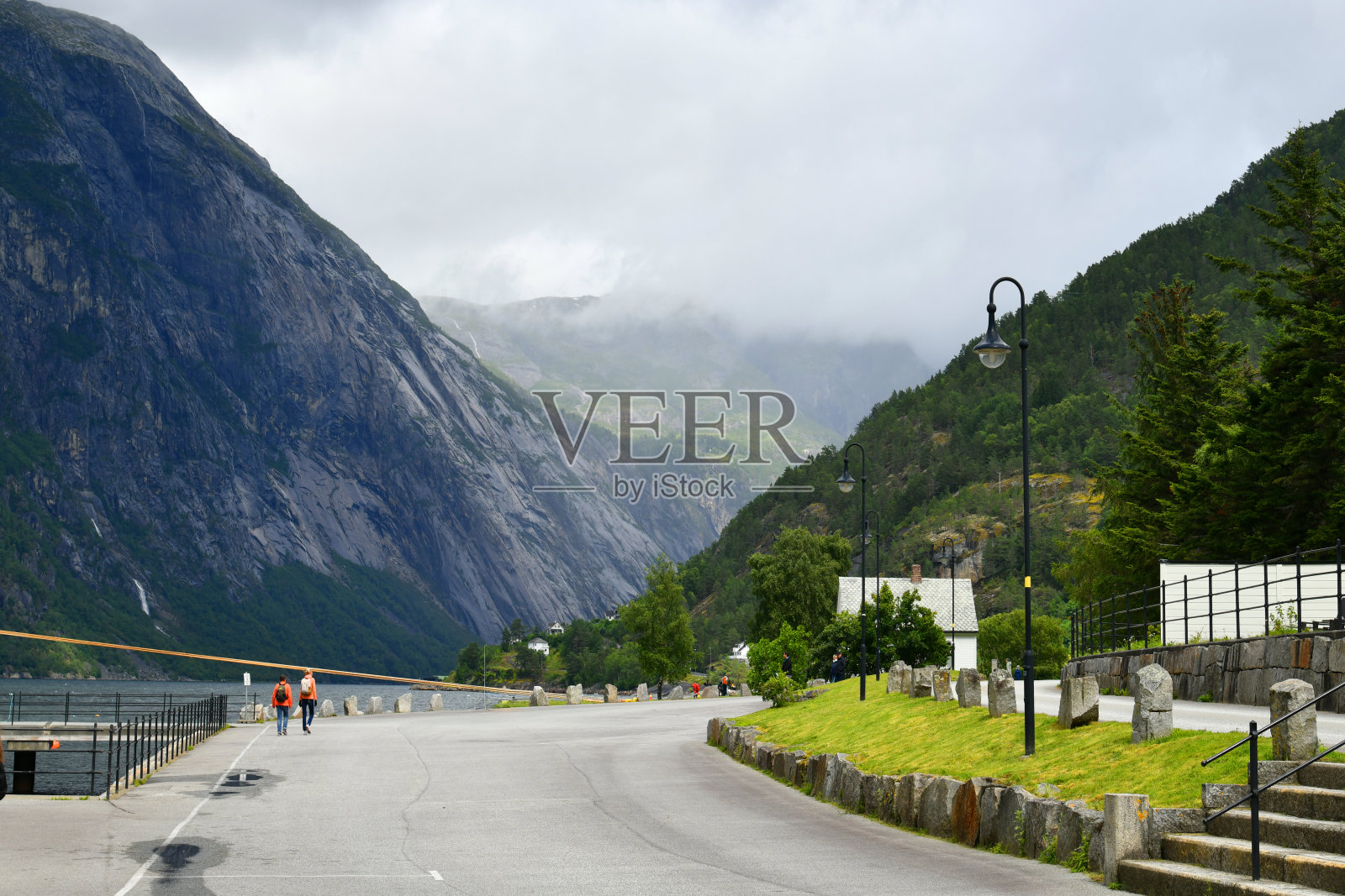 挪威的埃德菲尤尔德。照片摄影图片