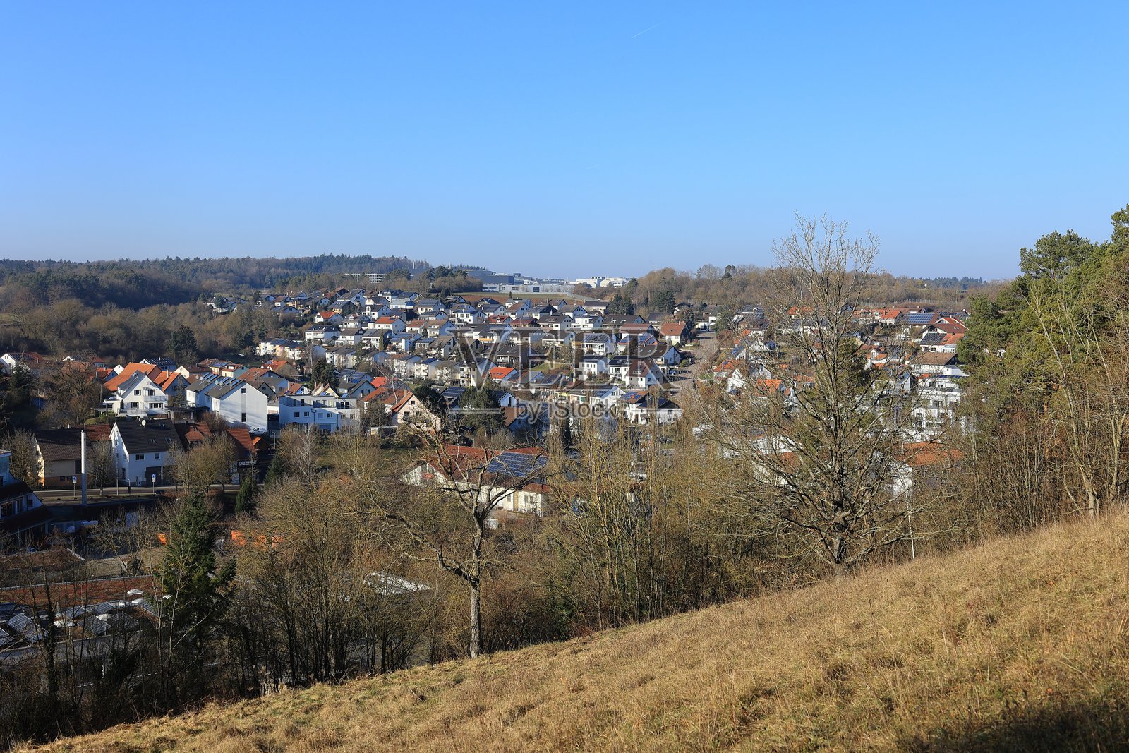 魏萨赫附近的弗拉赫特镇景观照片摄影图片