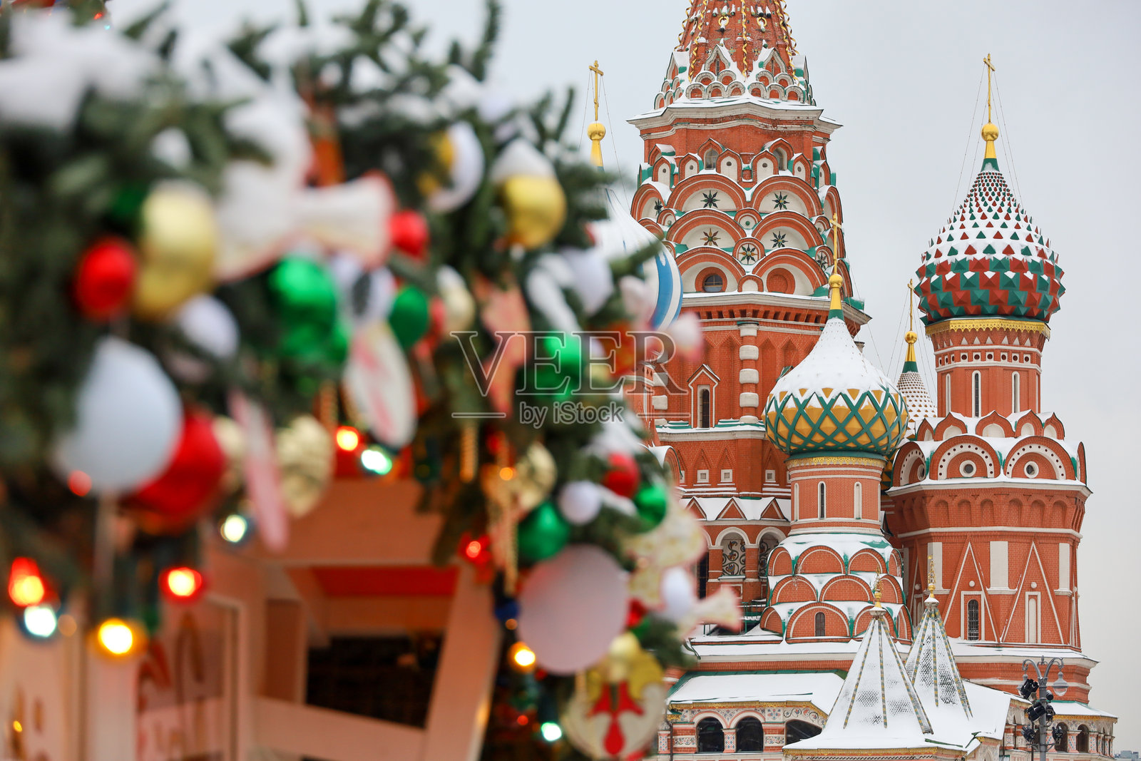 莫斯科红场的新年装饰照片摄影图片