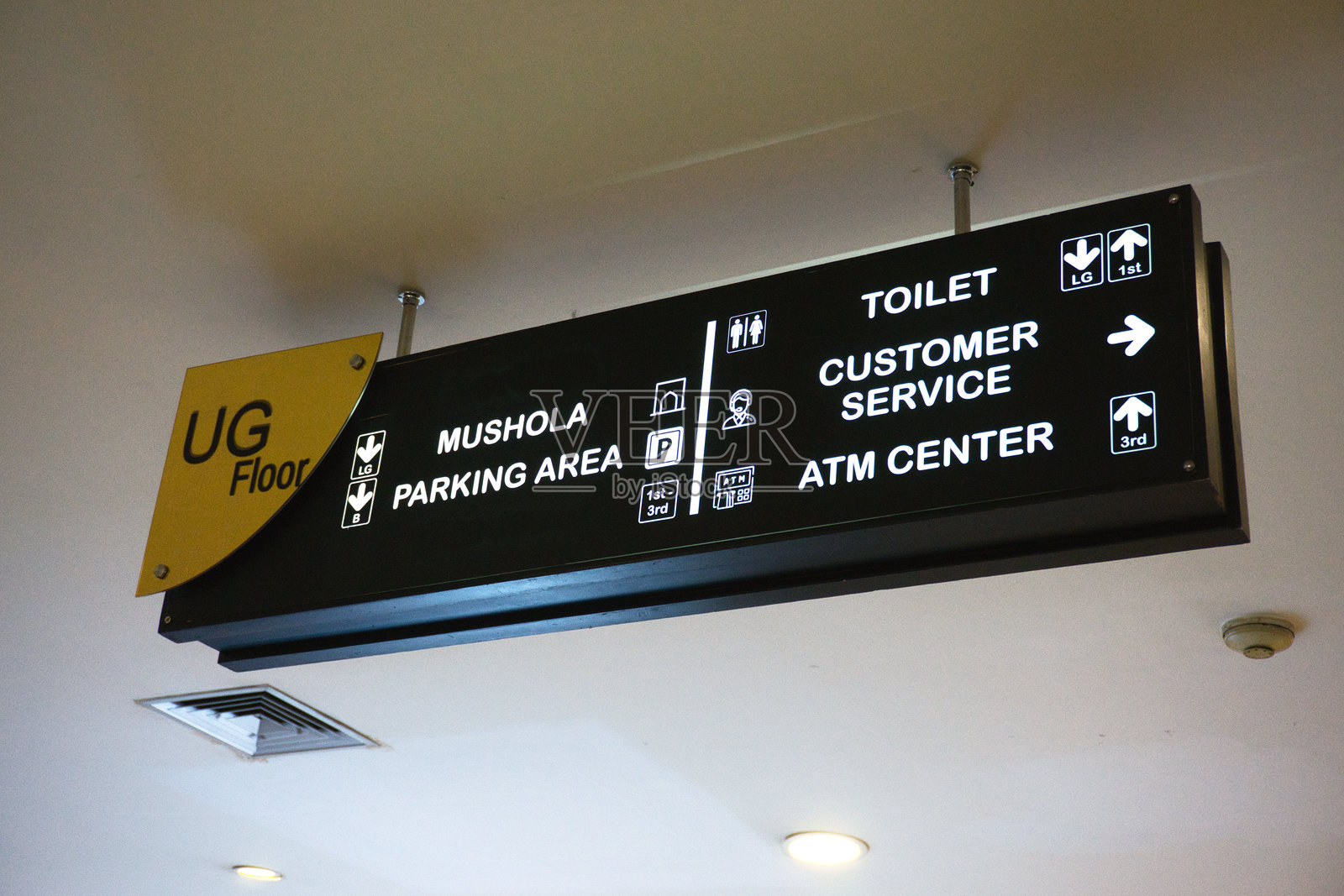 地下层服务指示牌照片摄影图片