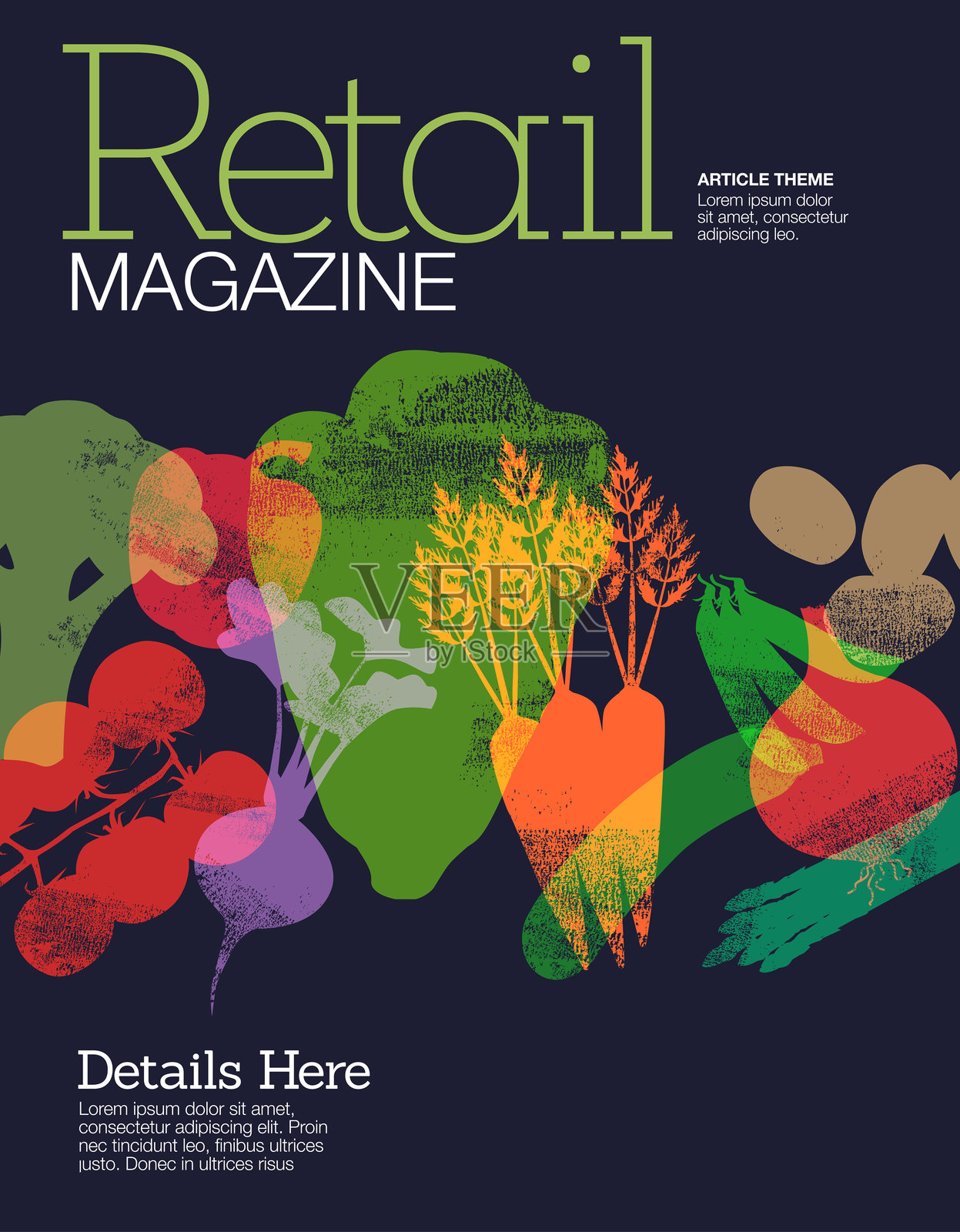 食品与购物杂志封面模板插画图片素材