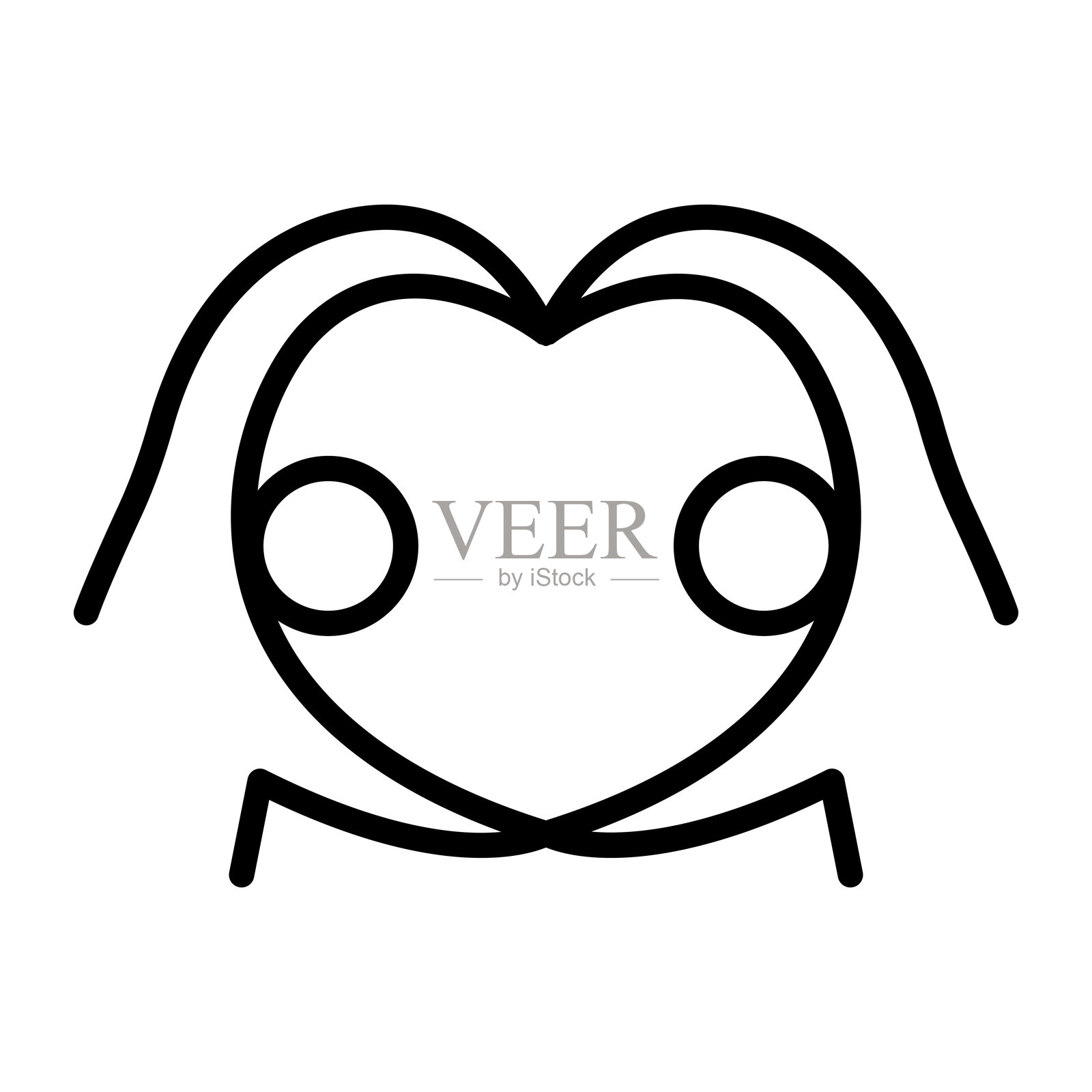 友谊图标，细线风格矢量插图设计插画图片素材