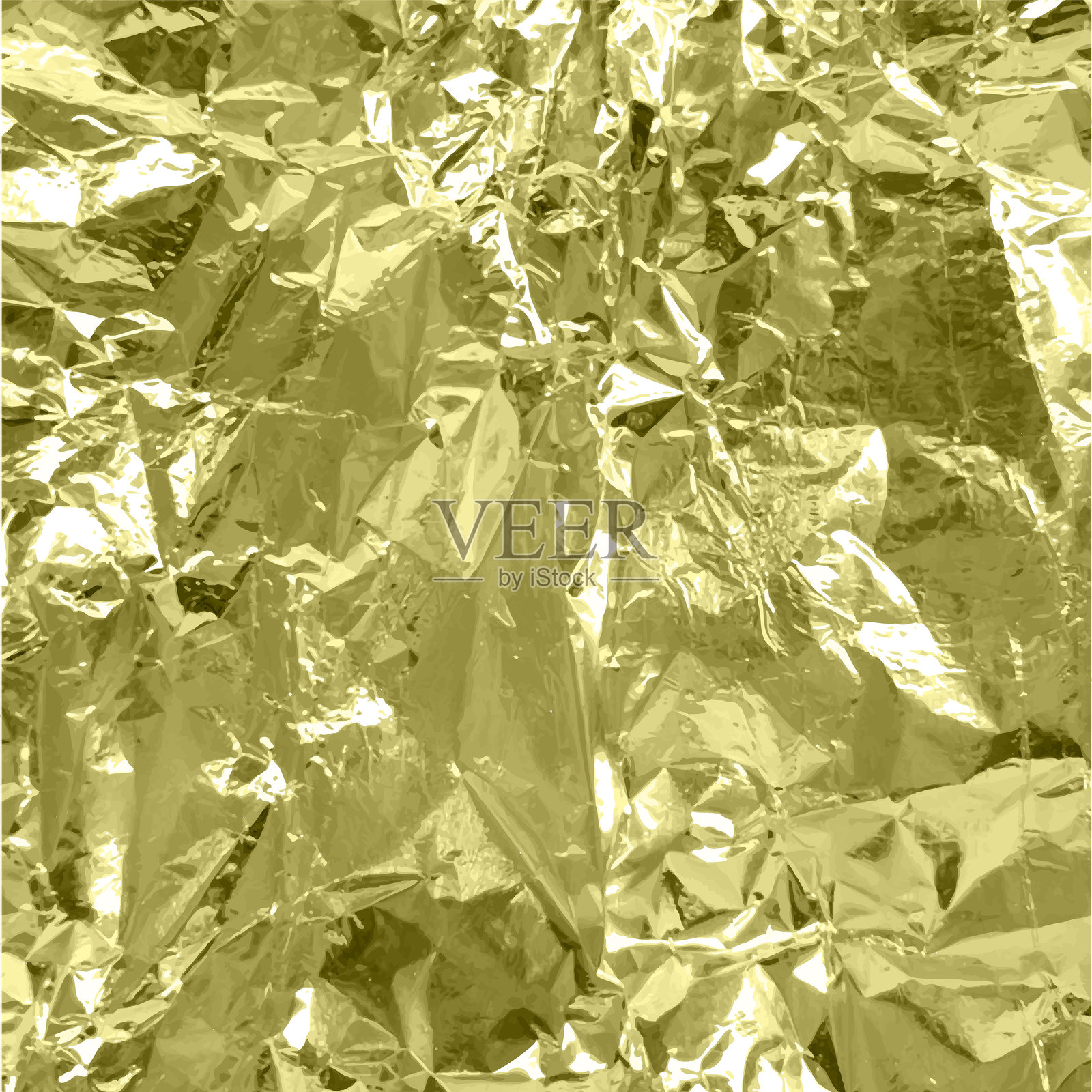 皱褶金箔纹理的矢量图。金属纸。插画图片素材