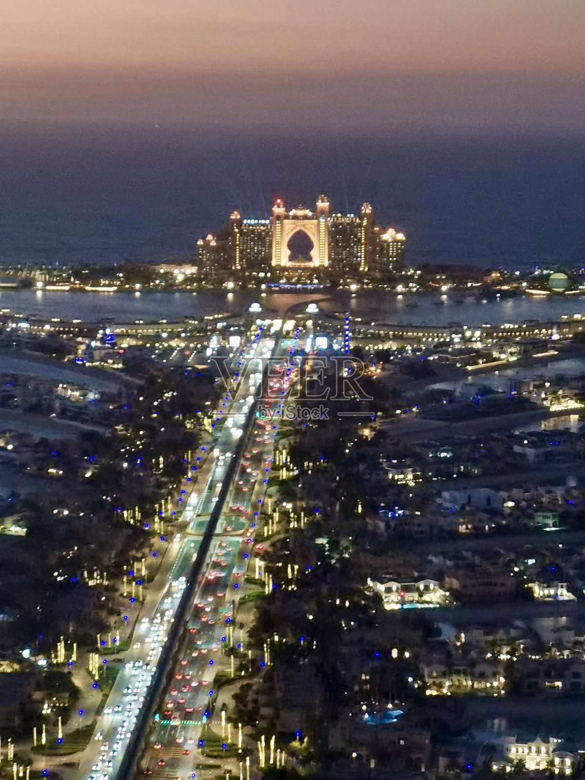 阿联酋迪拜中央商务区的鸟瞰图照片摄影图片