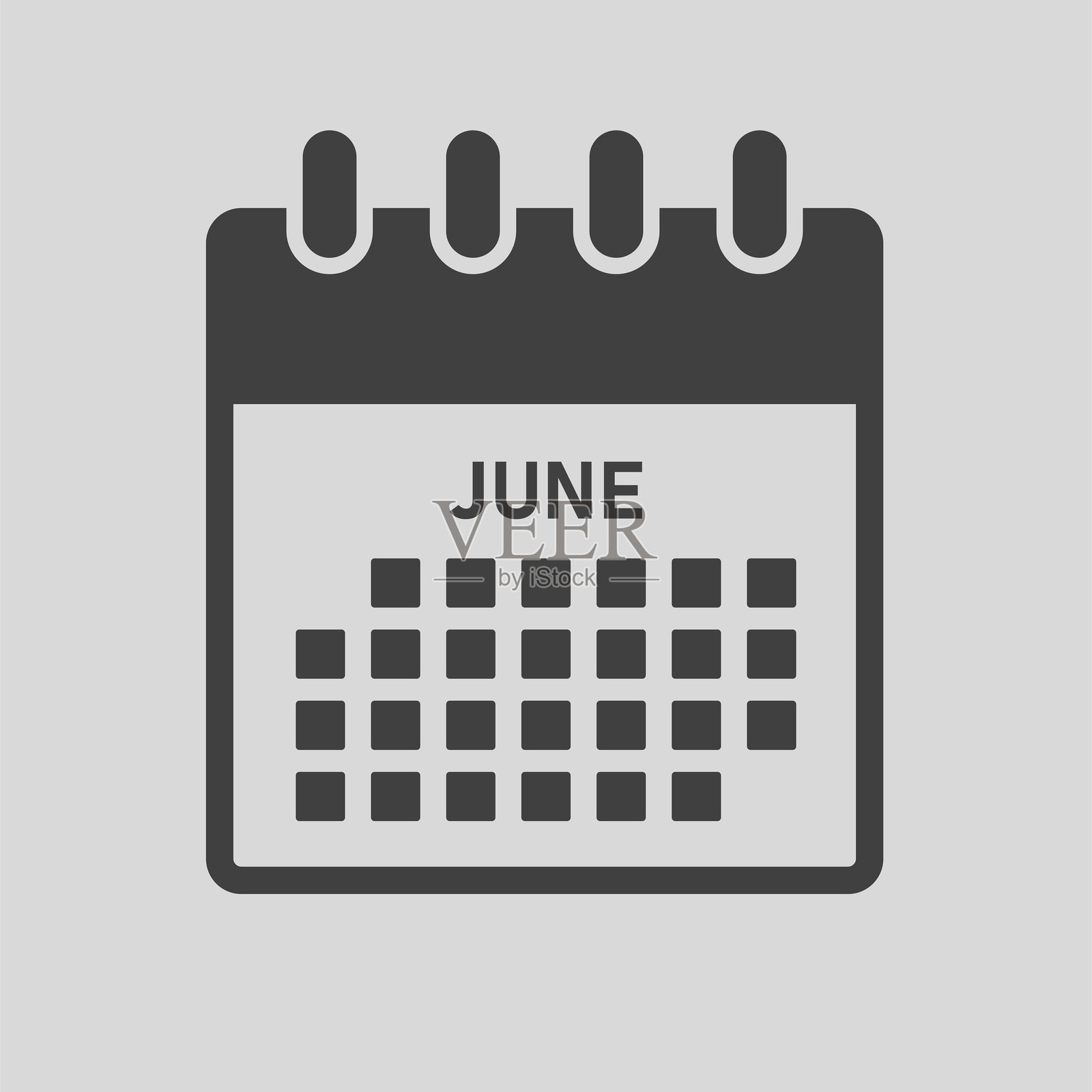 六月的日历页面矢量模板图标插画图片素材