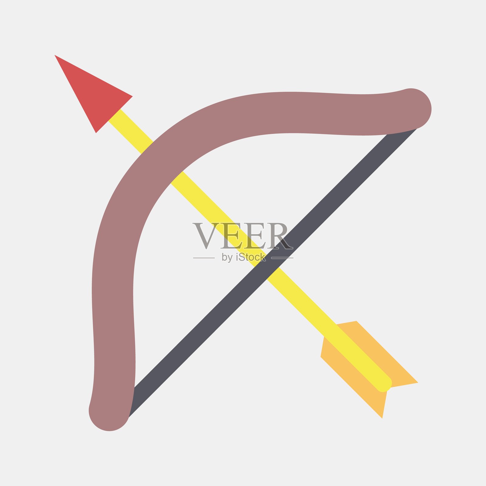 射箭图标。体育元素。扁平风格图标。插画图片素材