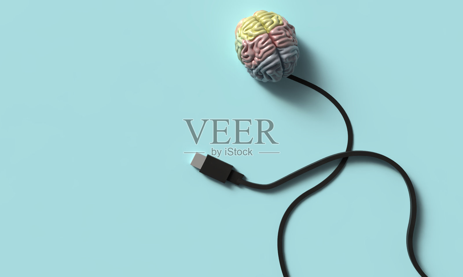 大脑 USB 人类科学智能创新创意电缆连接数据拷贝空间技术思维数字记忆信息大脑 USB 线天才思考大脑 USB 集线器未来心理学电线人类照片摄影图片