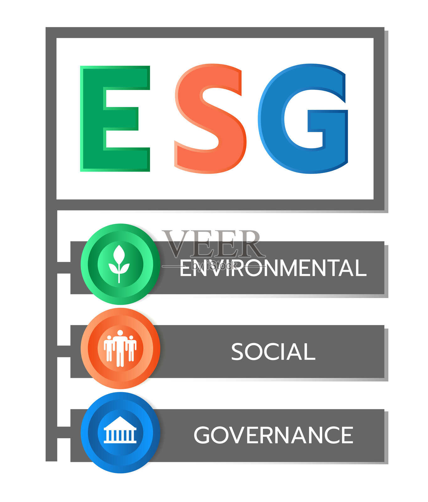 环境的ESG概念插画图片素材