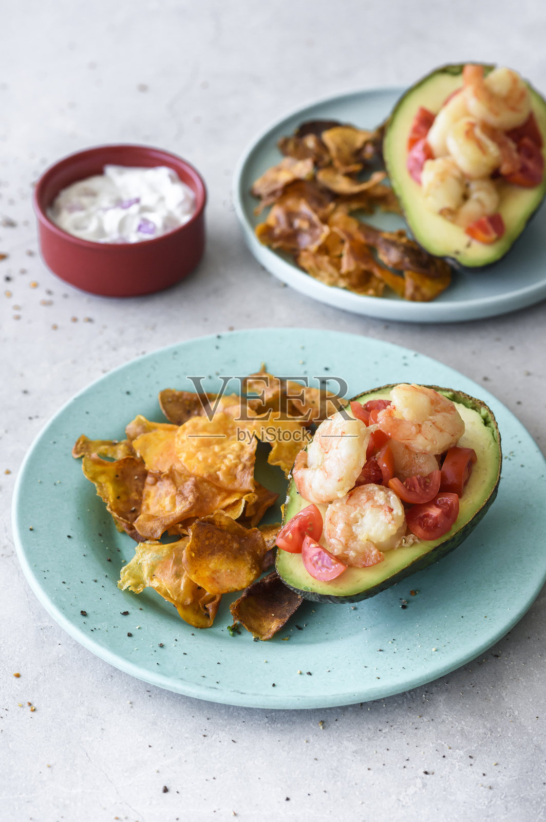 虾仁酿鳄梨照片摄影图片