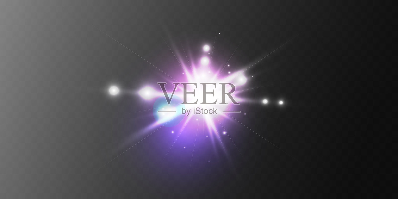 光辉效果。星星爆发与闪光。太阳。插画图片素材