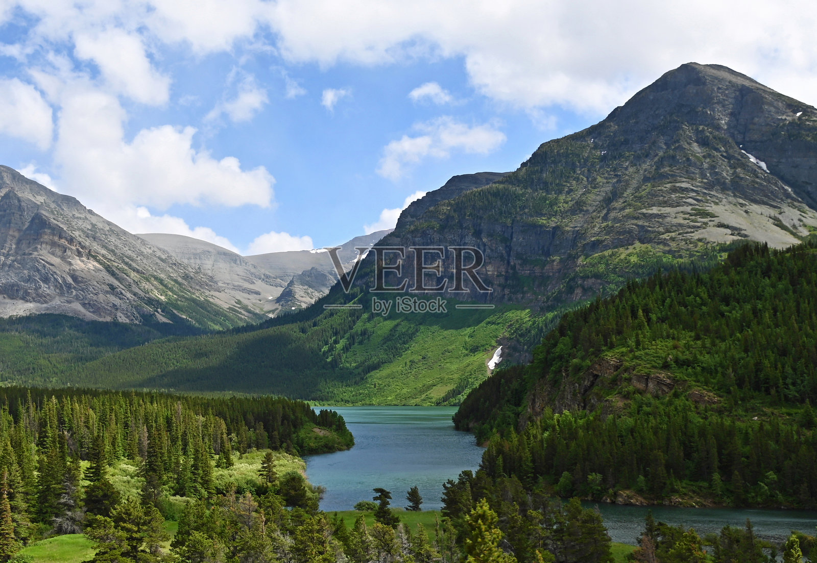 东冰川国家公园的圣玛丽河照片摄影图片