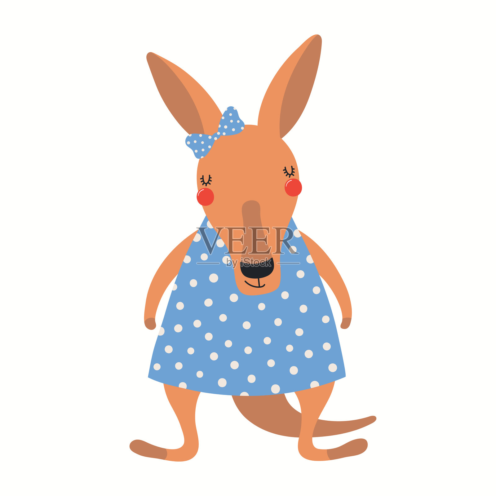 可爱的袋鼠公主插画图片素材