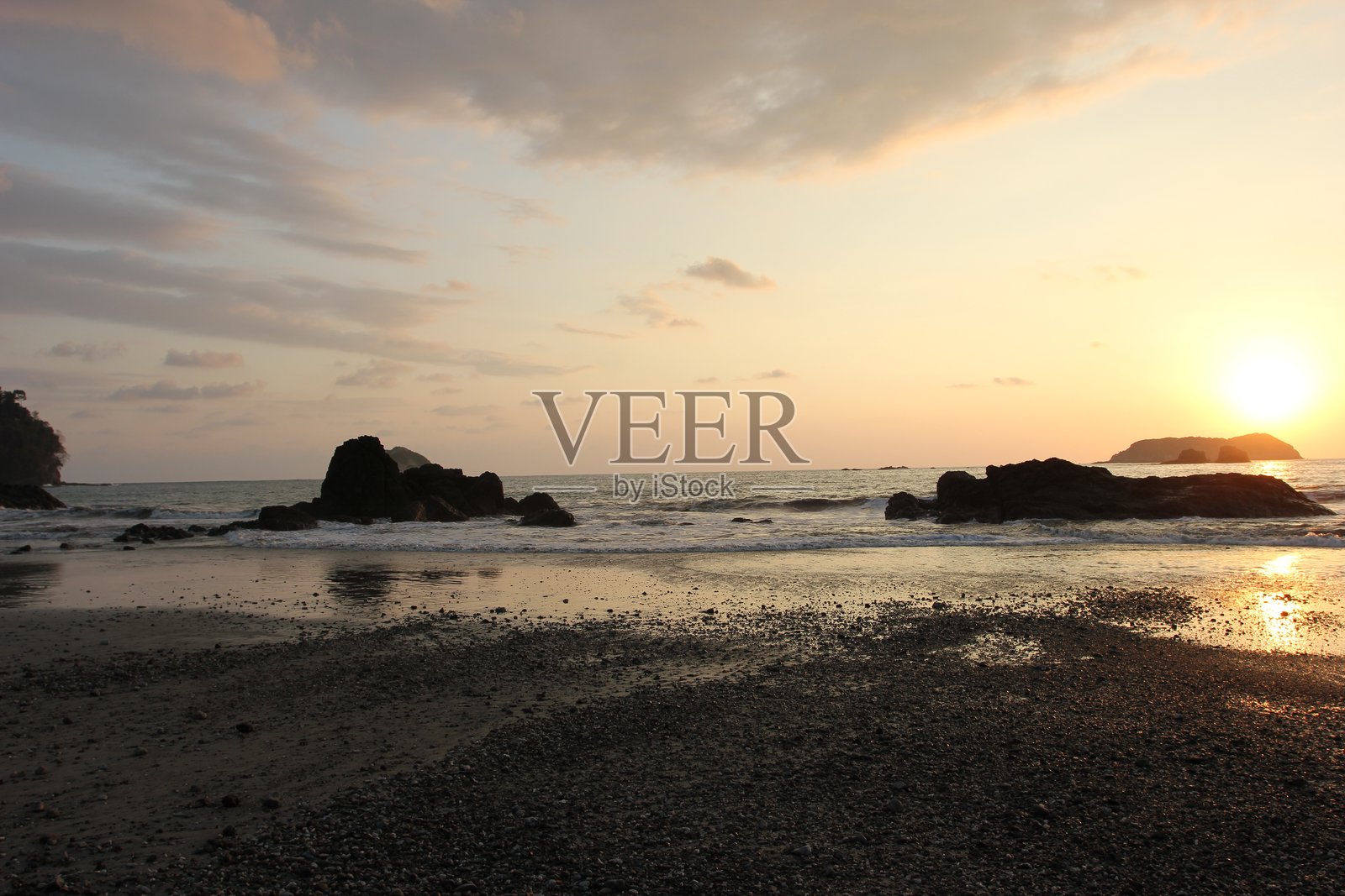 马努埃尔安东尼奥国家公园 - 海滩日落照片摄影图片