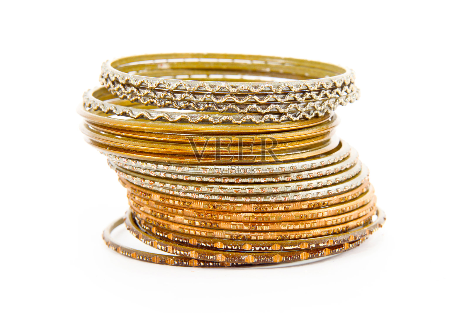 印度手镯，孤立在白色背景上照片摄影图片