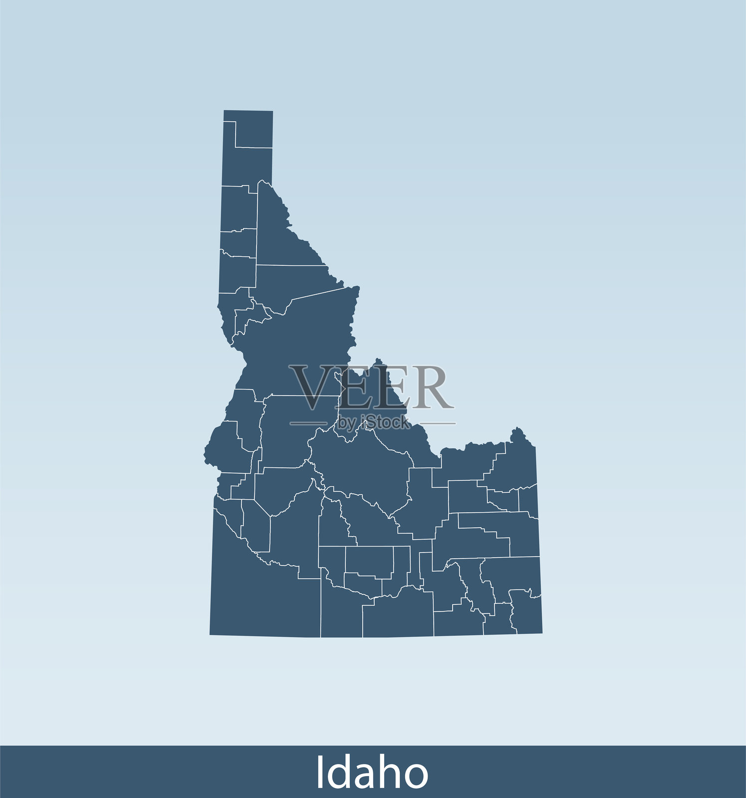 爱达荷州地图插画图片素材