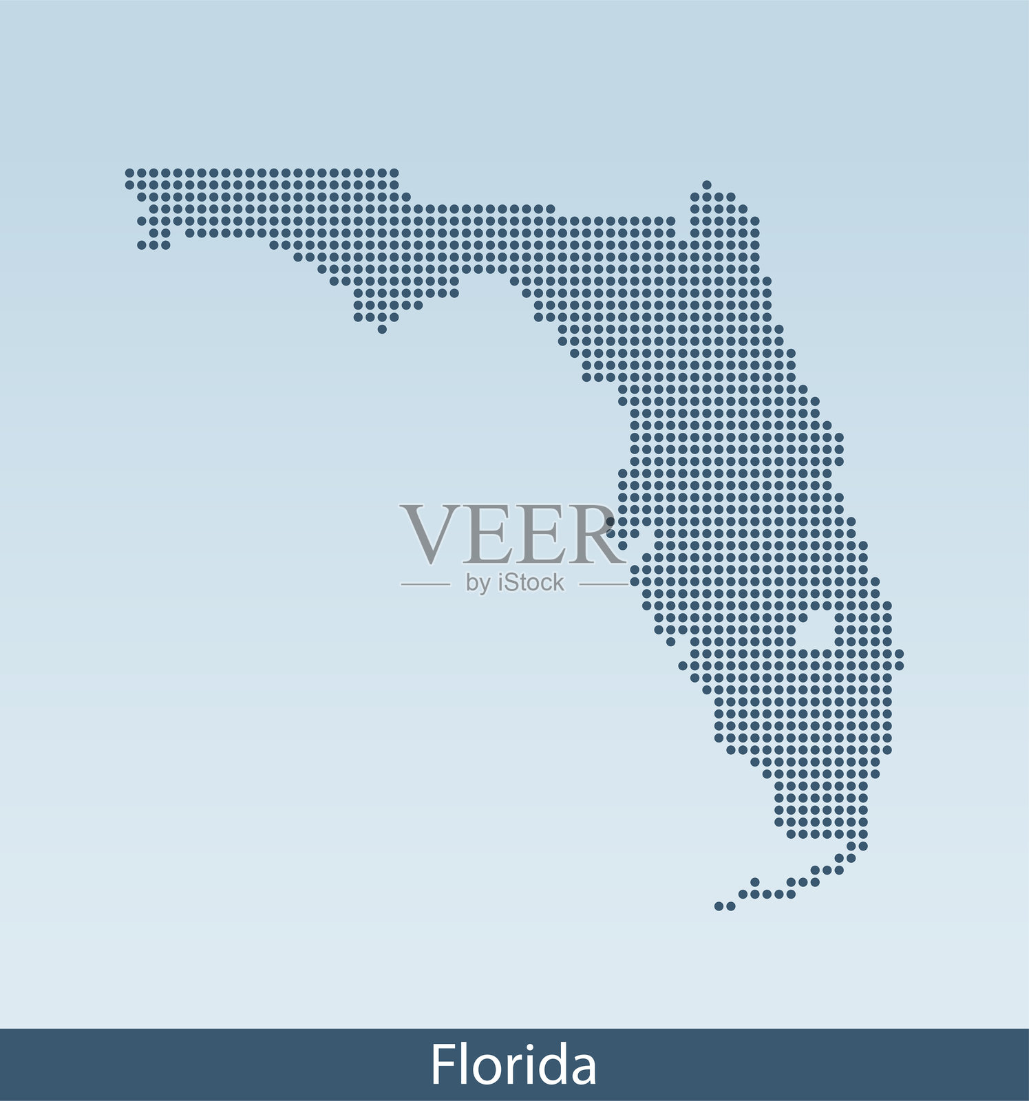 佛罗里达州地图插画图片素材