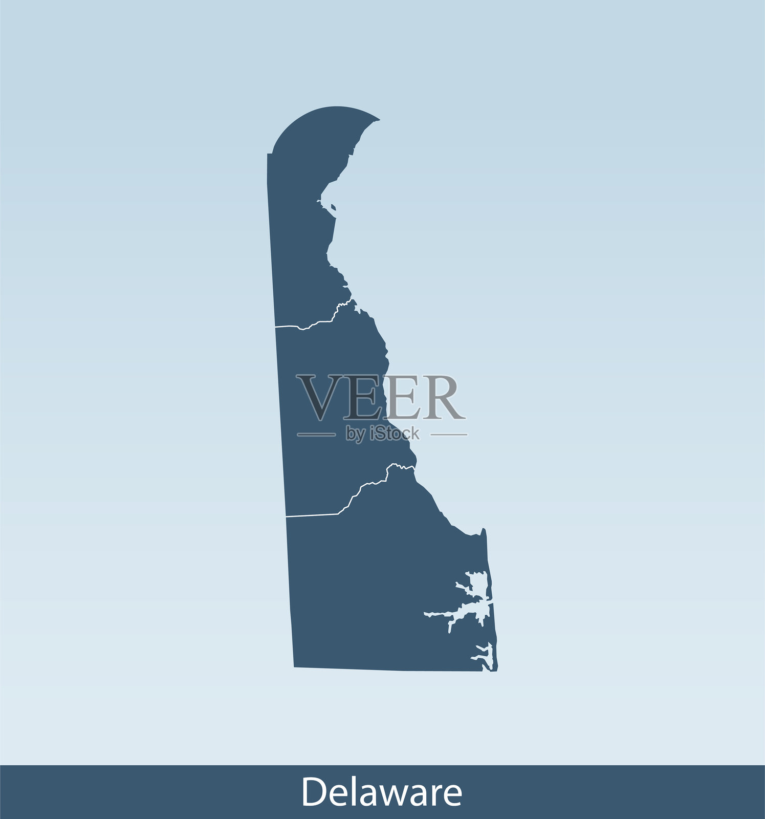 特拉华州地图插画图片素材