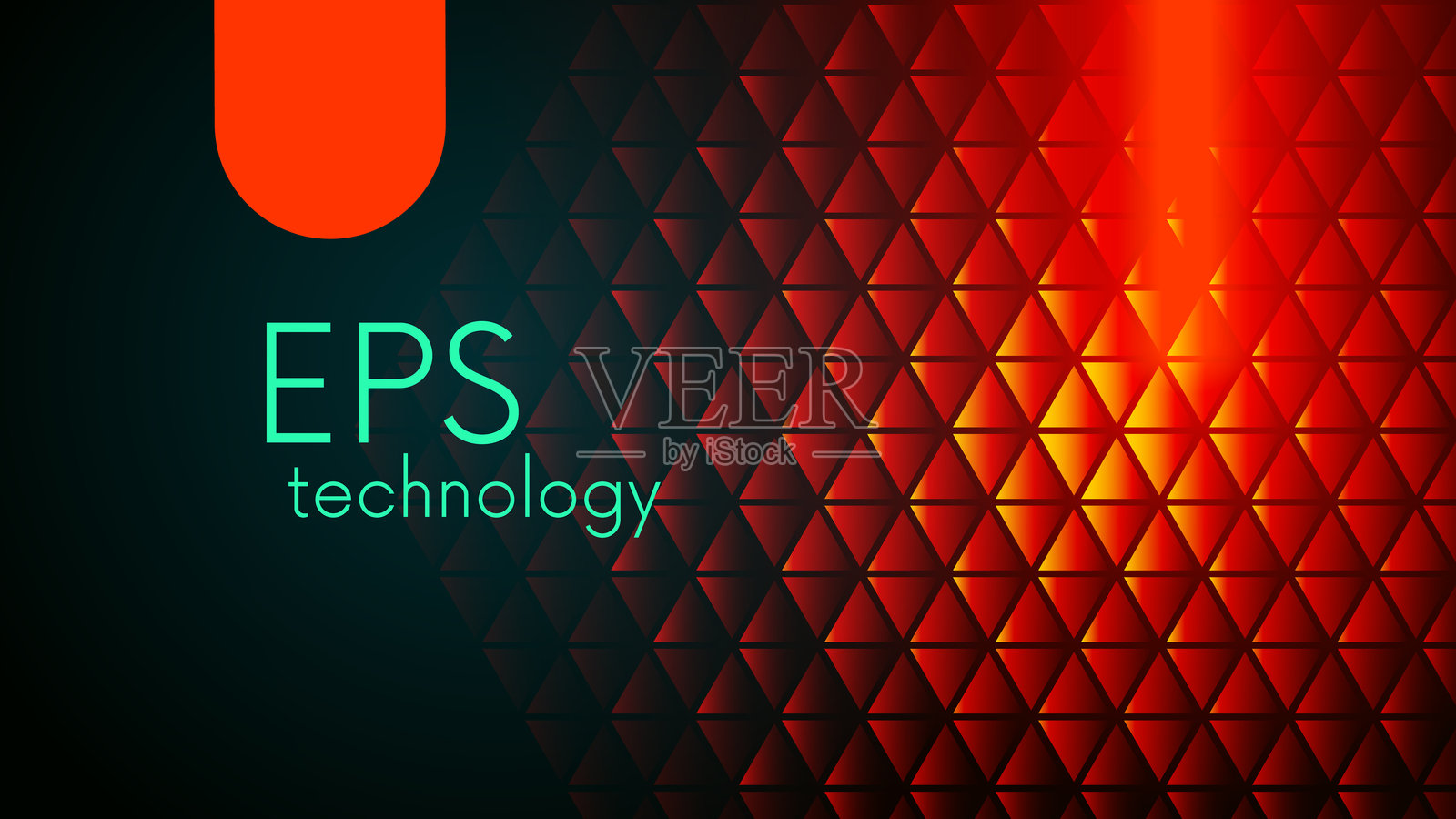 抽象发光三角形玻璃与黑暗背景上的霓虹灯。几何复古未来艺术设计。新黑色科技背景。带有过去未来风格标题的模板演示幻灯片。插画图片素材