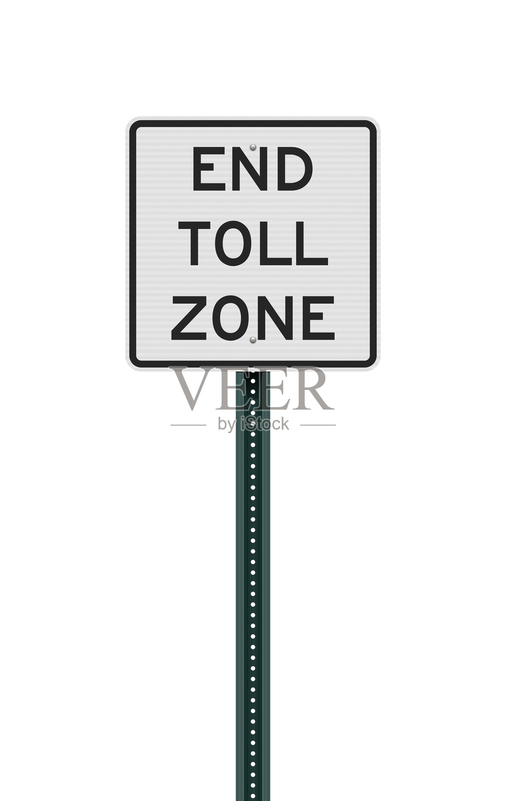 结束收费区道路标志插画图片素材