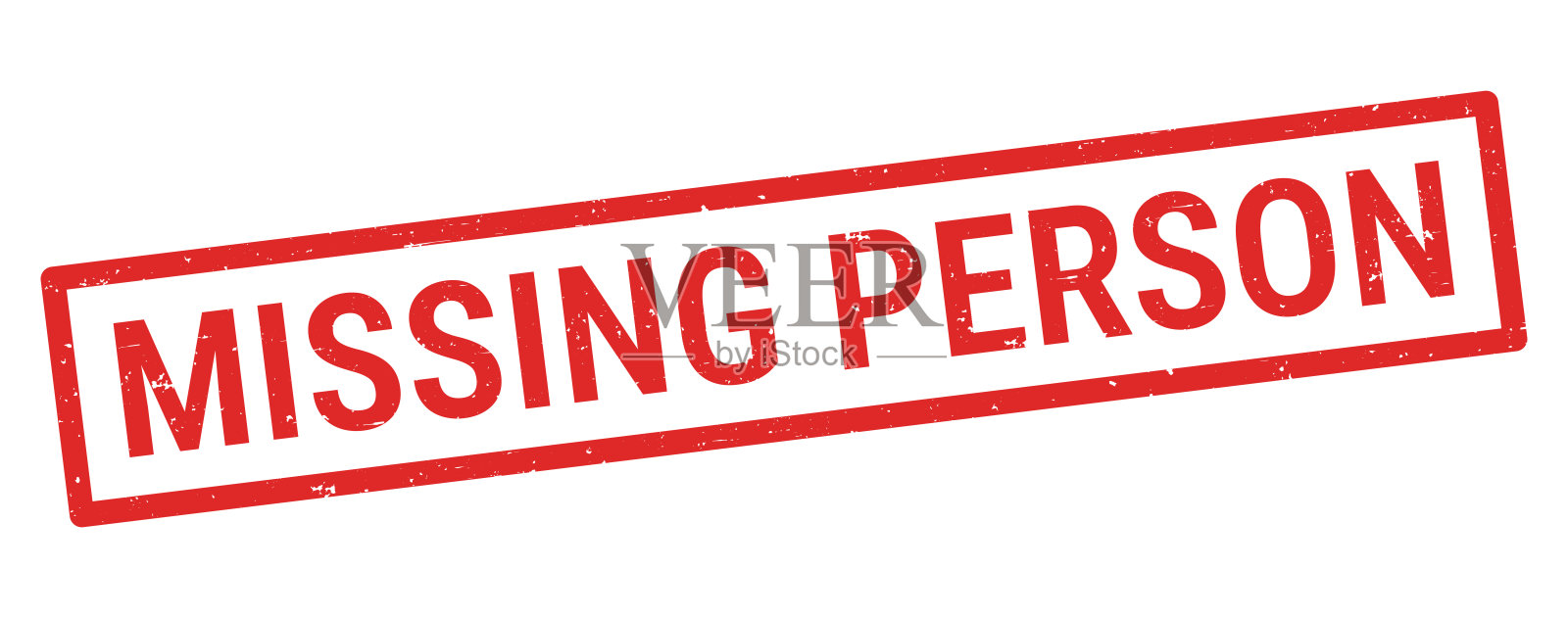 失踪人员 - 白色背景上的红色橡皮图章插画图片素材