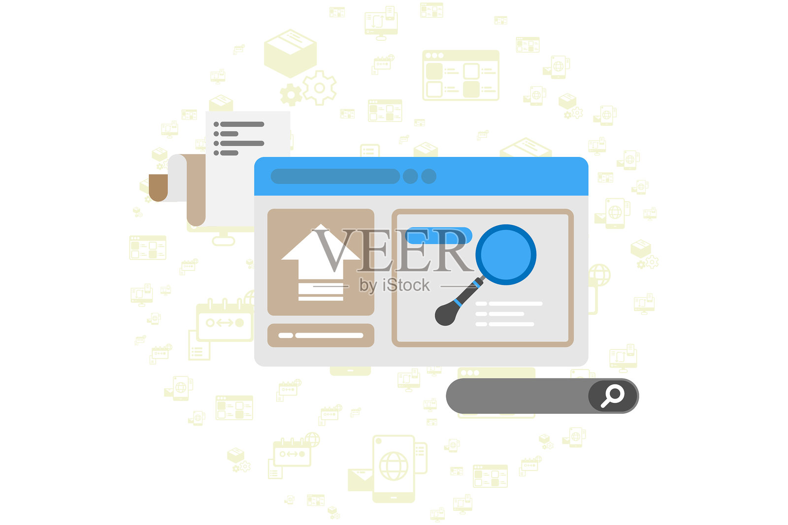 SEO业务搜索插画图片素材