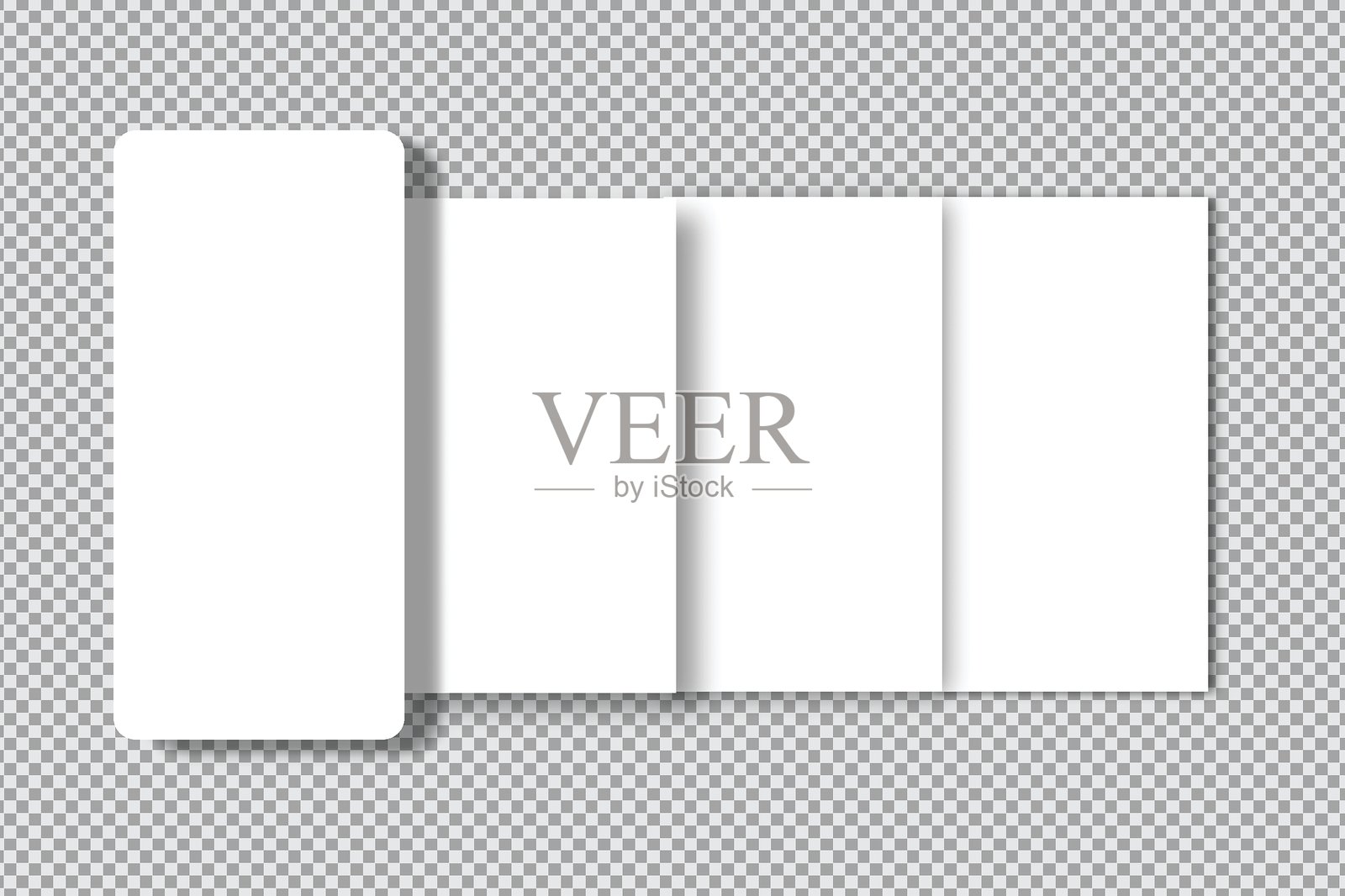 社交媒体故事界面模型。社交媒体移动应用页面模板设计，用于用户轮播故事动态。社交网络用户界面的矢量插图设计空模板。插画图片素材