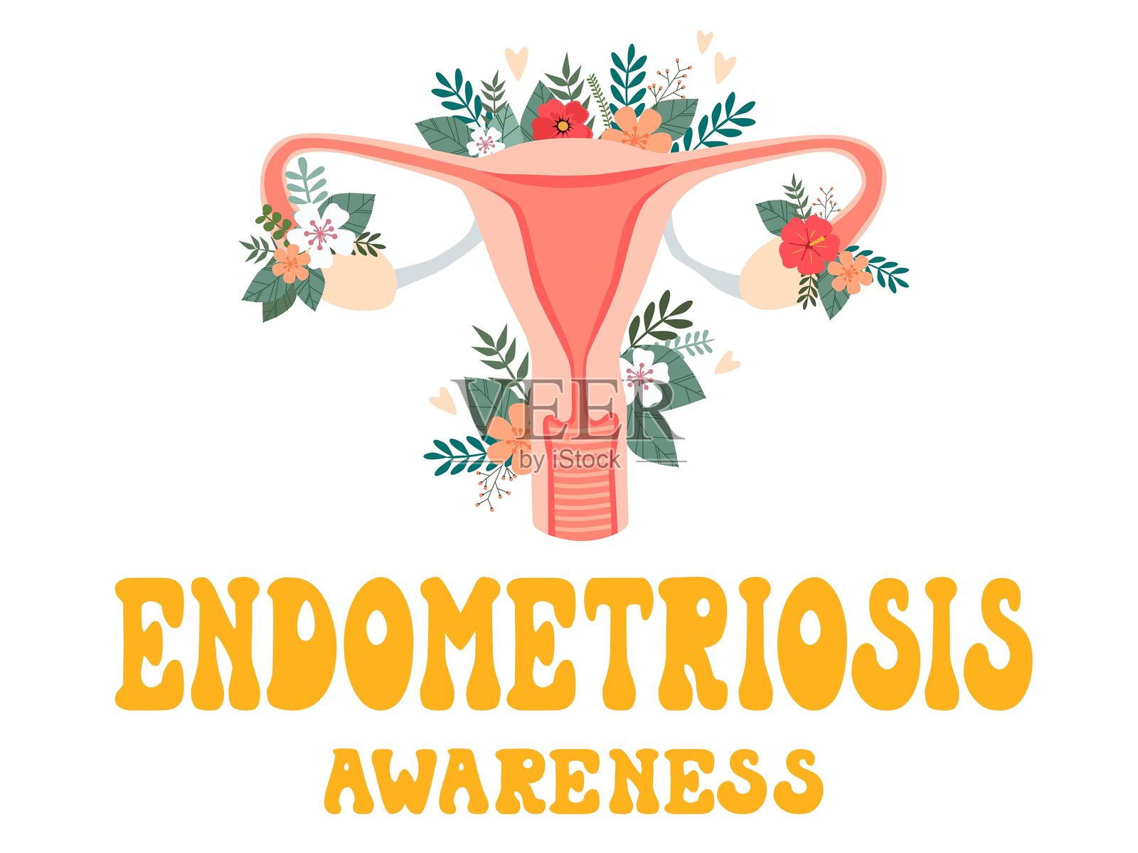 子宫内膜异位症意识月海报设计插画图片素材