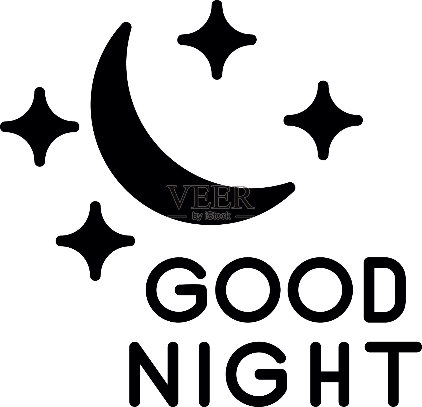 晚安图标插画图片素材