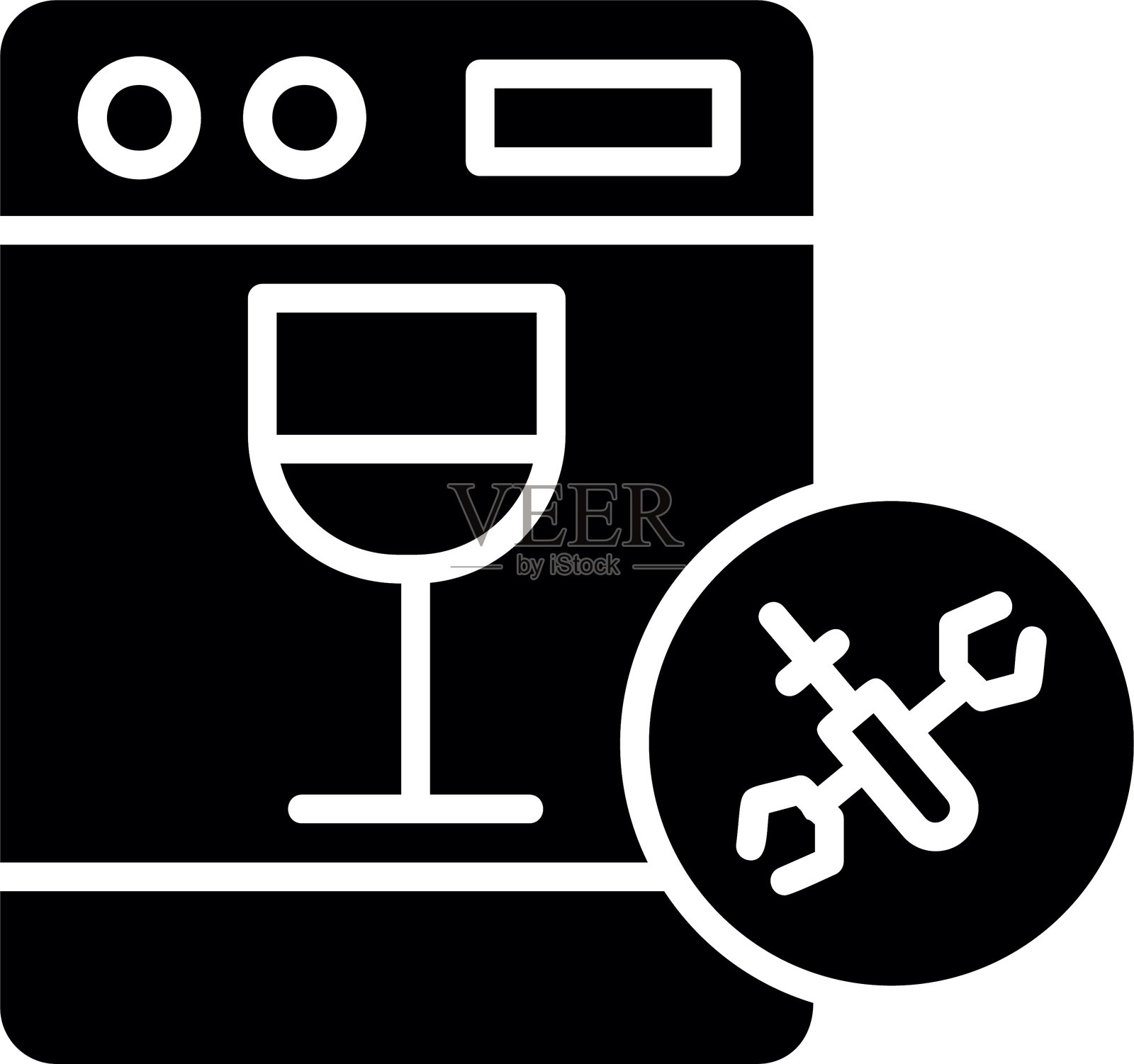 洗碗机图标插画图片素材