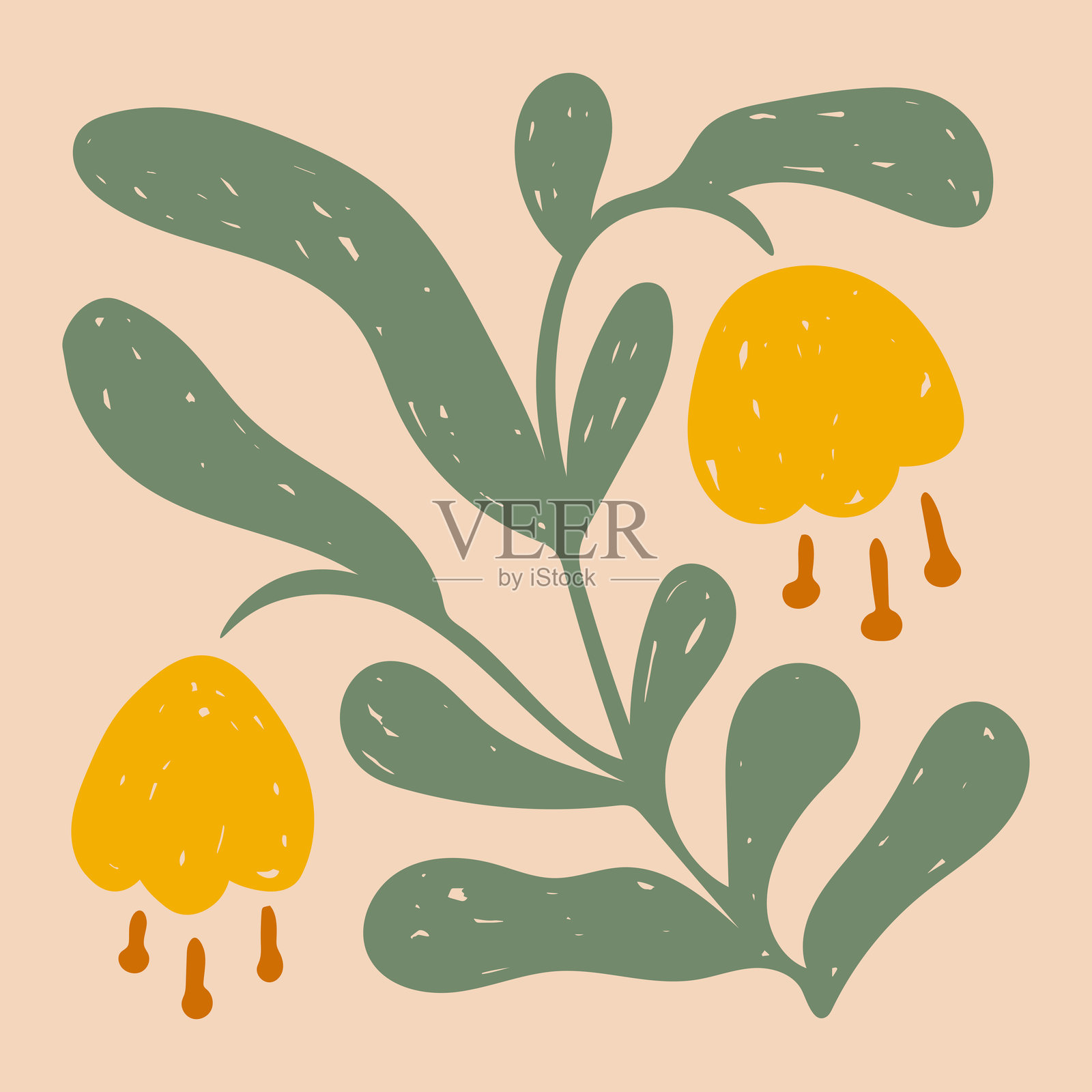 黄色郁金香花海海报插画图片素材