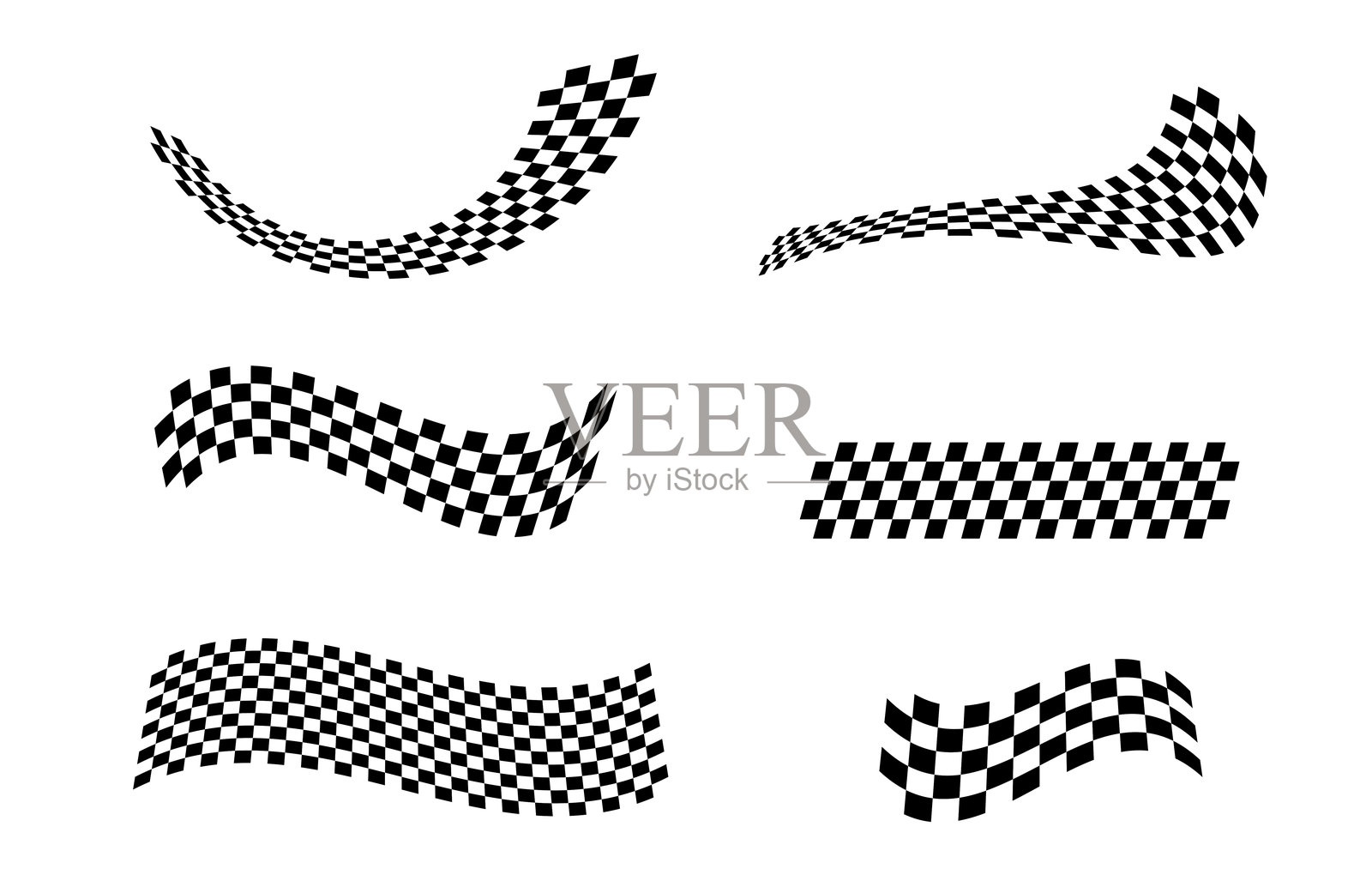 跑车条纹贴纸。赛车条纹。比赛旗。棋盘旗。汽车贴纸模板。汽车图形。赛车运动棋盘图案。矢量插图。插画图片素材