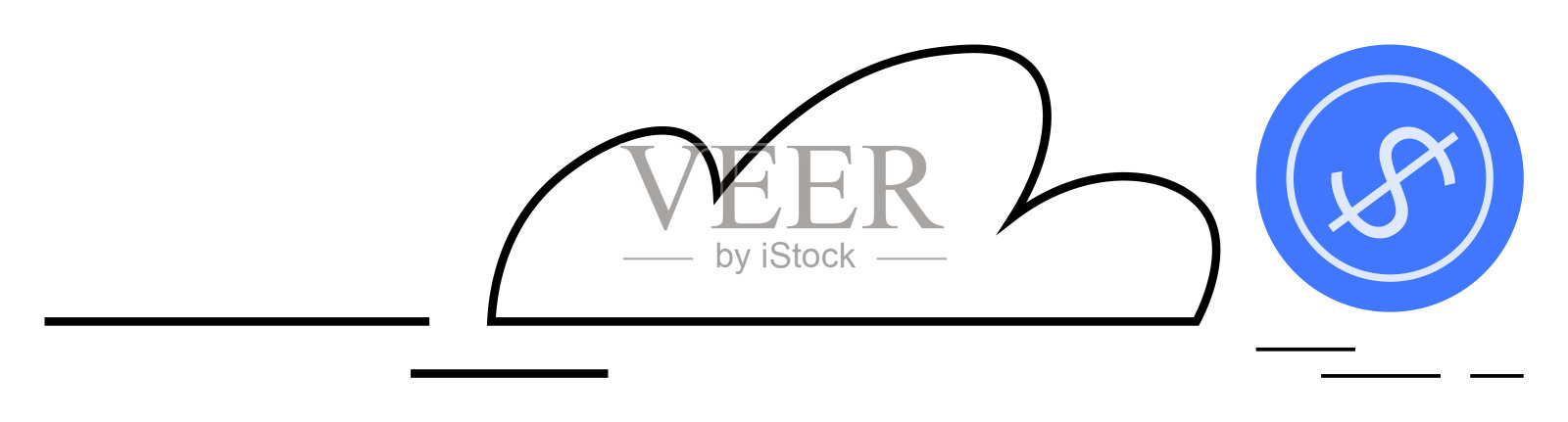 现代技术中的云计算与成本效率和财务整合概念插画图片素材