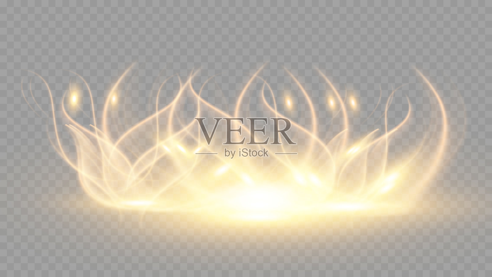 抽象的金色光点与发光效果插画图片素材