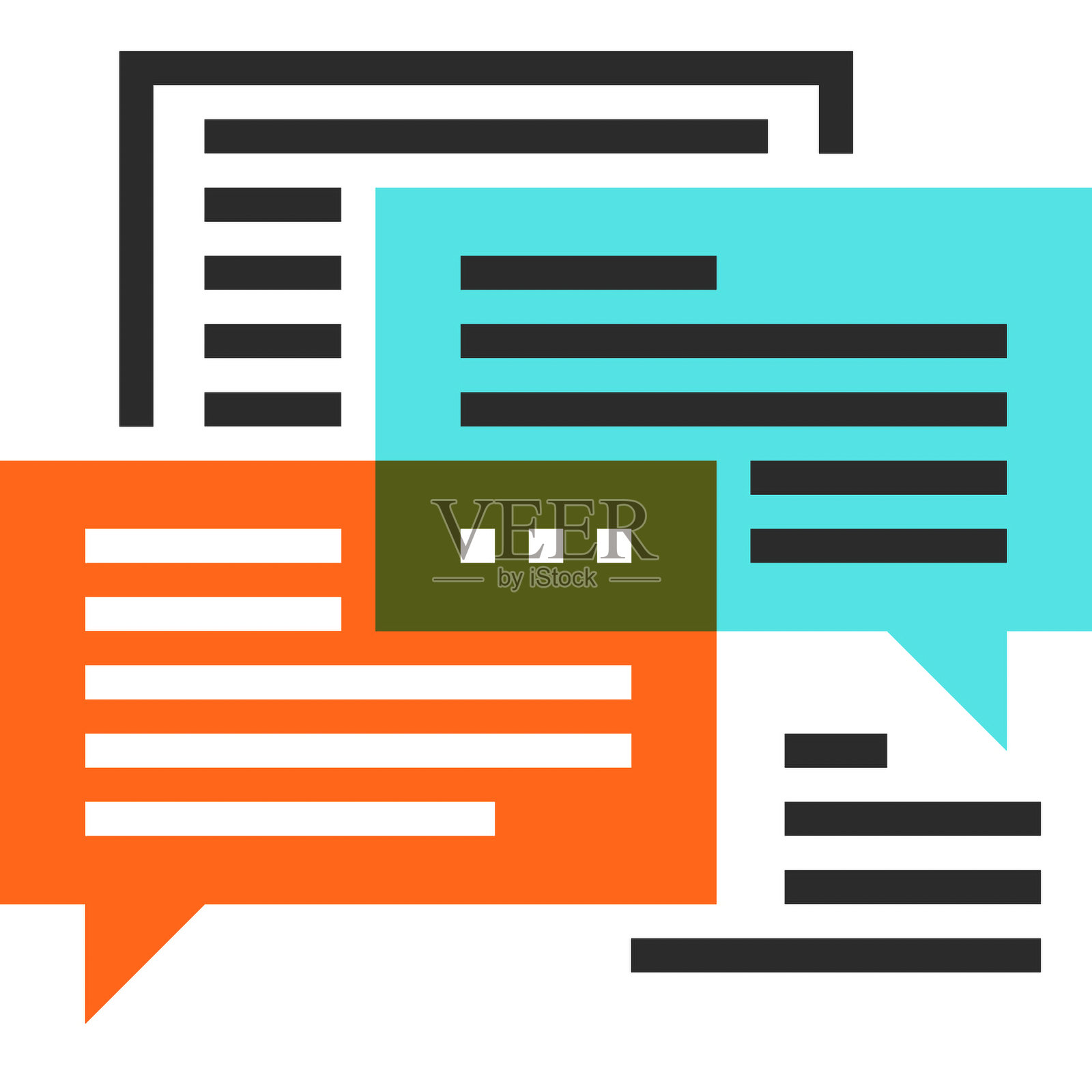 对话平面线条网页图标概念插画图片素材