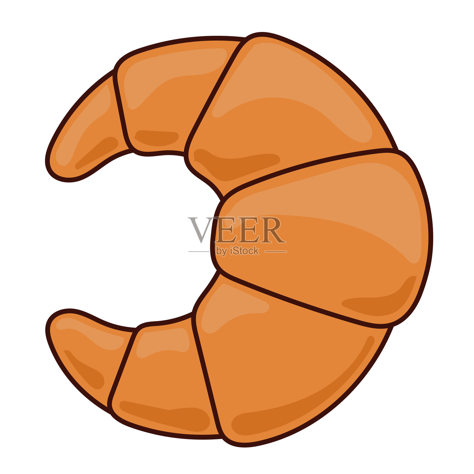 手工制作的面包烘焙图案。独立的面包符号涂鸦，背景为白色。健康新鲜食品商业符号图标的轮廓。无麸质小麦甜点。早晨早餐甜美可口的主题。插画图片素材