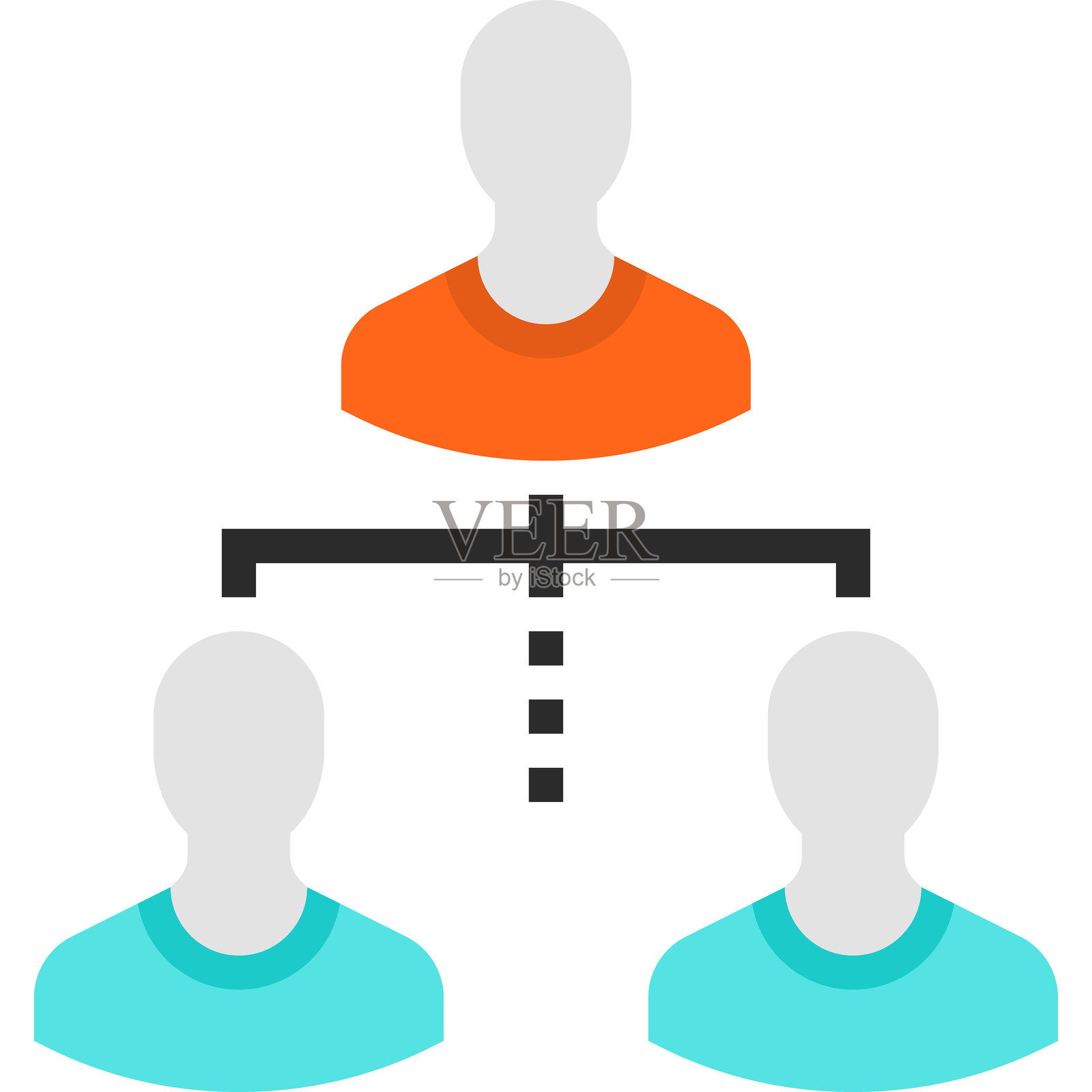 多层次营销扁平线条网页图标概念插画图片素材