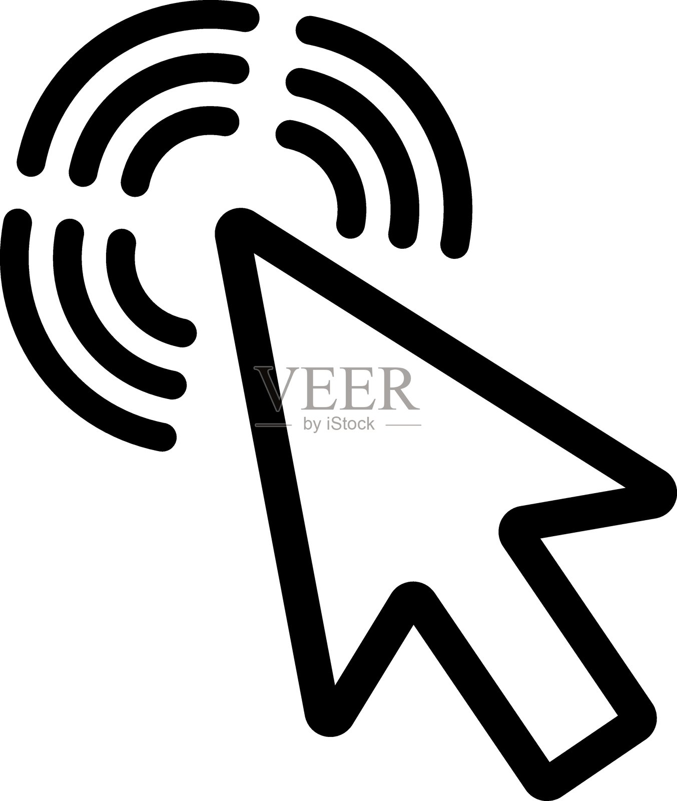 计算机鼠标点击。光标图标，点击图标，手指指针图标。指针点击。插画图片素材