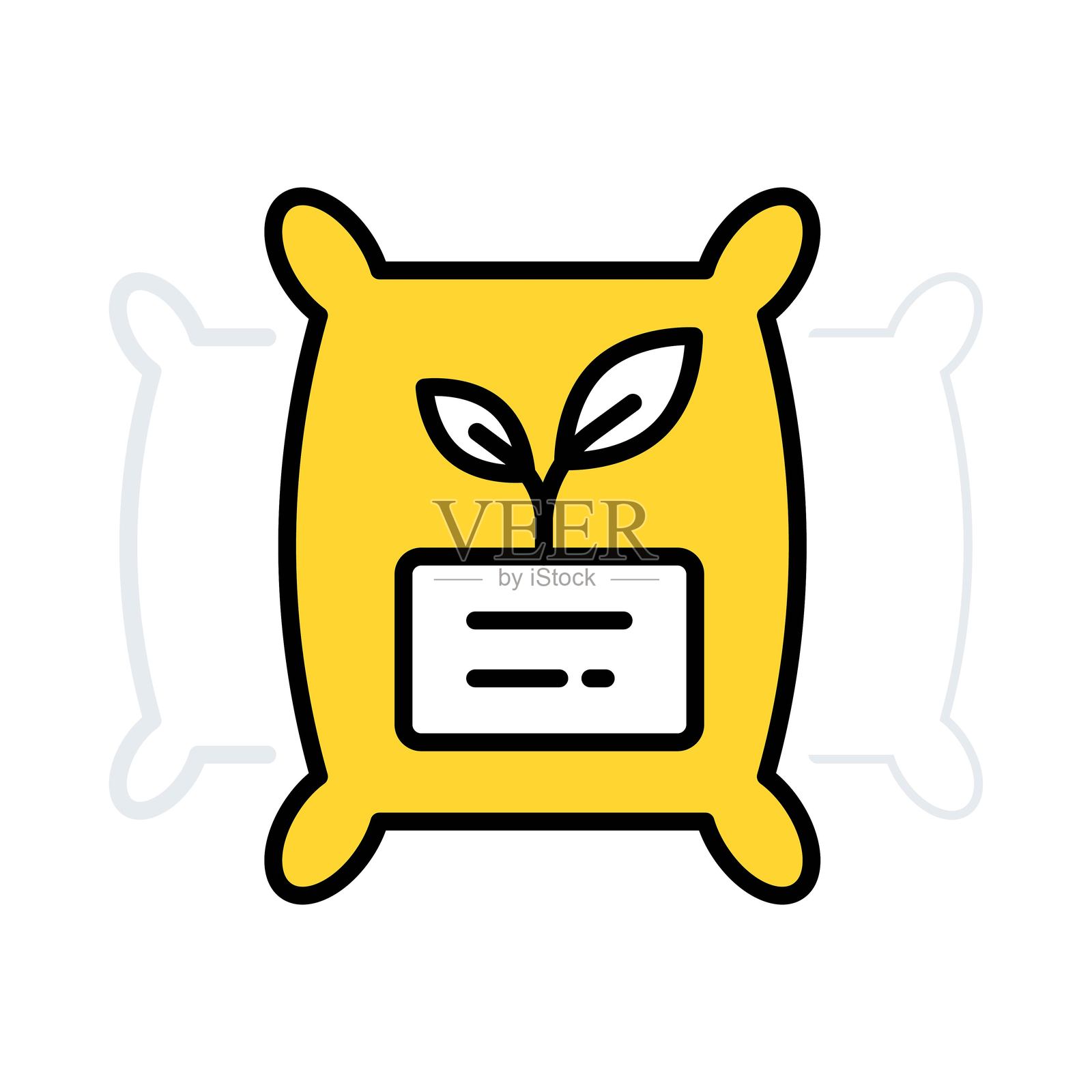 种子袋矢量填充轮廓图标。EPS 10 文件插画图片素材