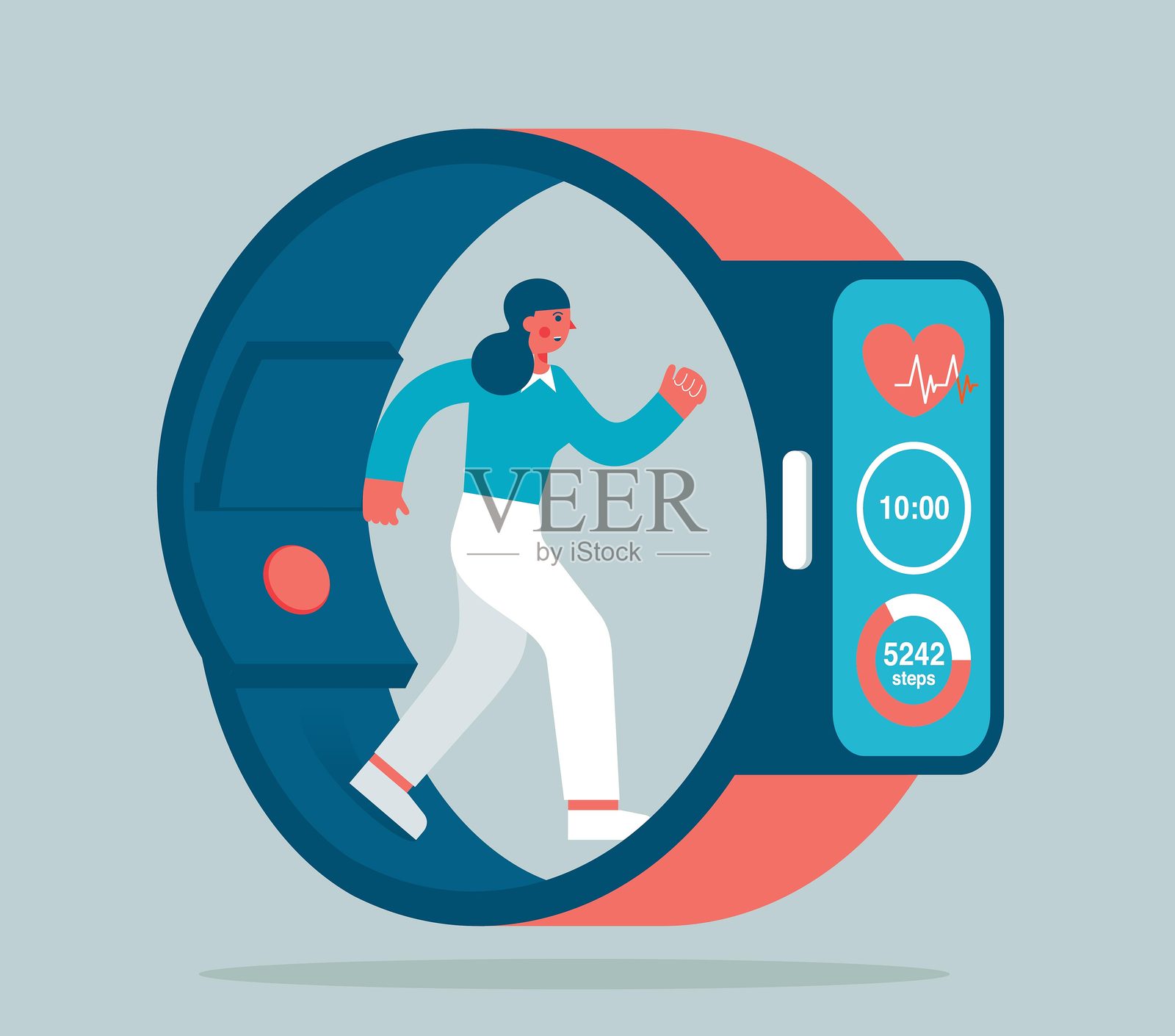 年轻女性的身材测量插画图片素材