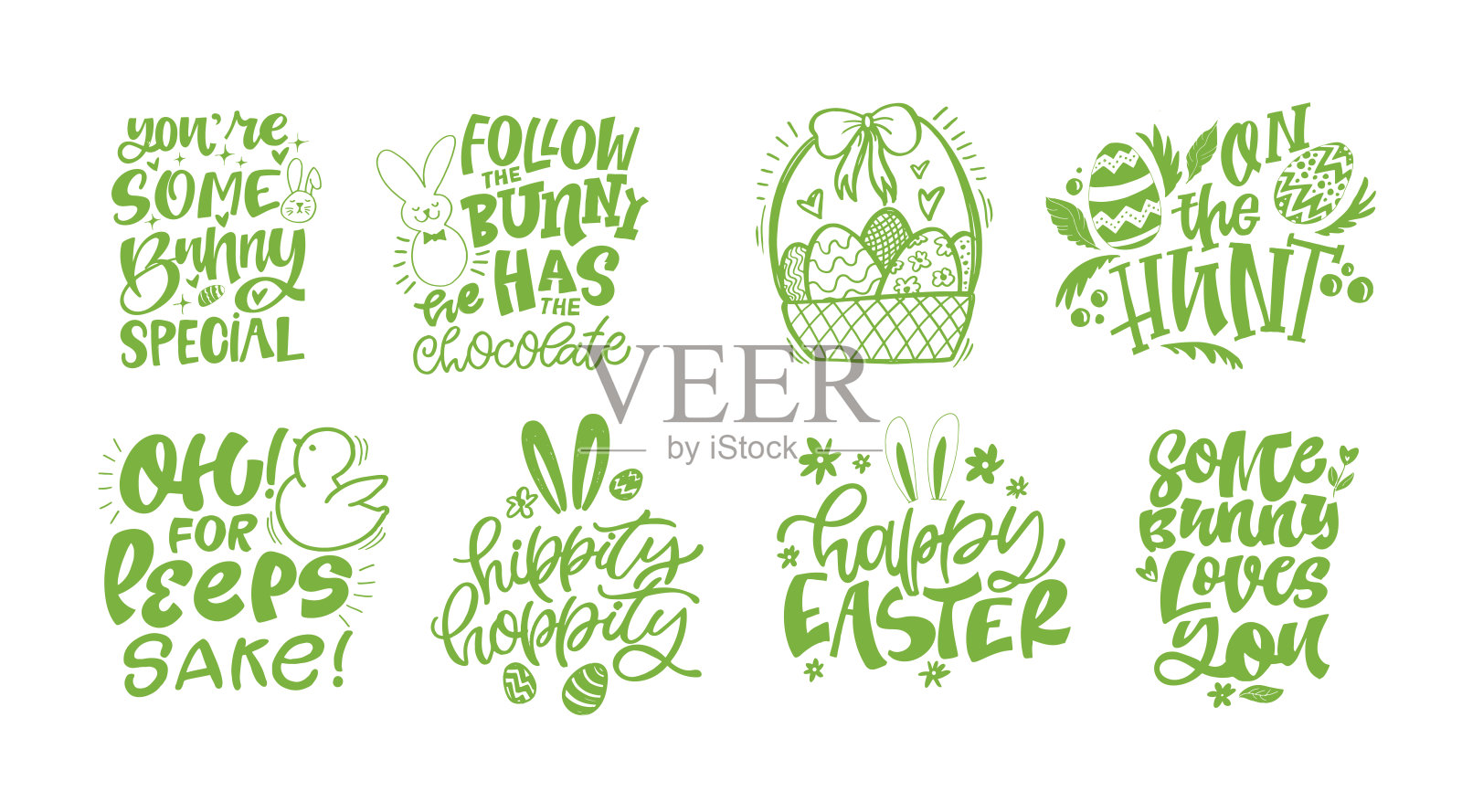 复活节快乐。关于寻找彩蛋的可爱手绘涂鸦字母名言。适用于T恤设计、杯子印刷、袋子印刷和服装时尚。100% 手绘矢量图像。插画图片素材