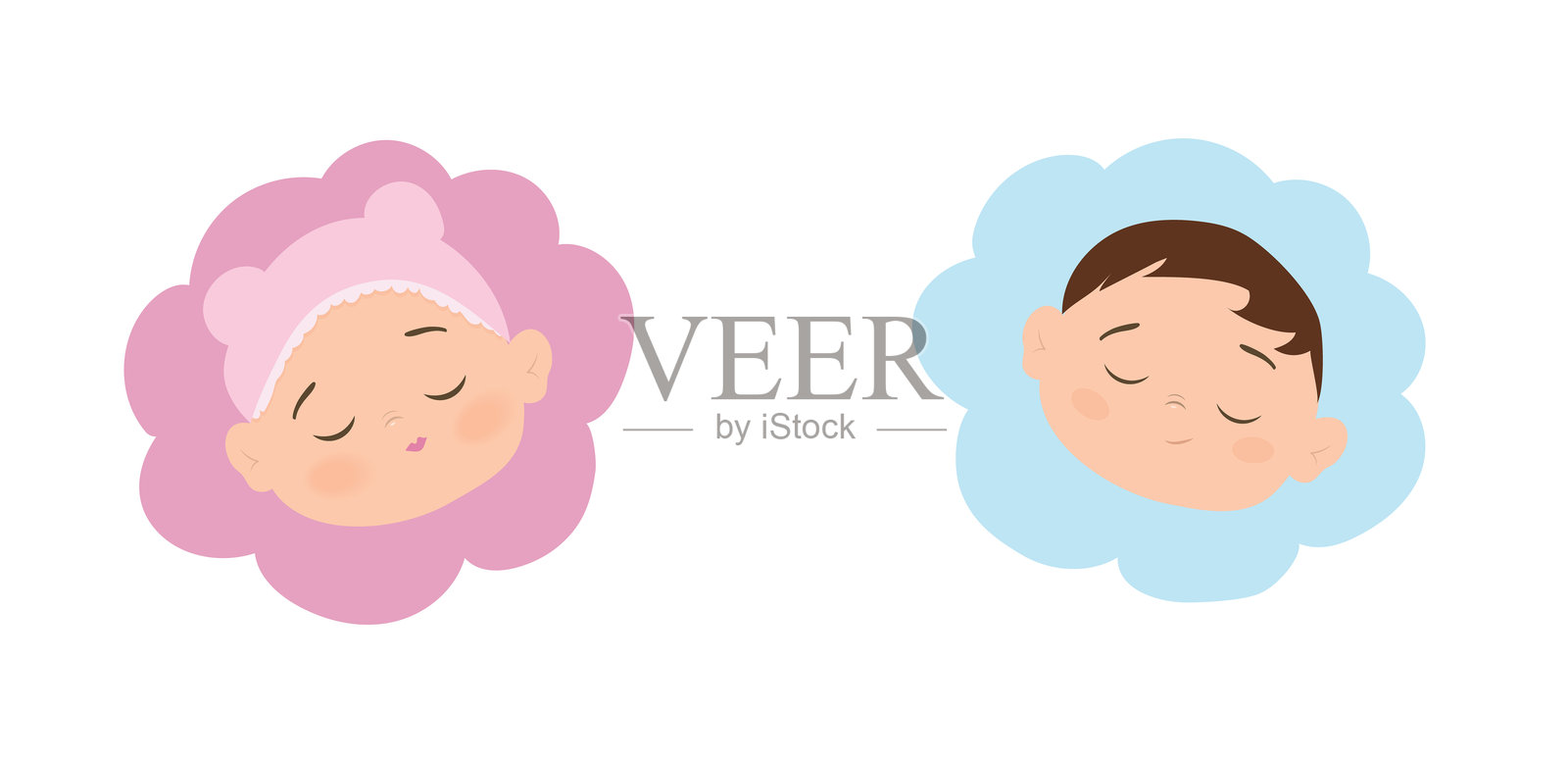 性别揭晓派对图标。男孩或女孩。家庭概念。脚印。矢量图，白色背景上独立。EPS 10插画图片素材