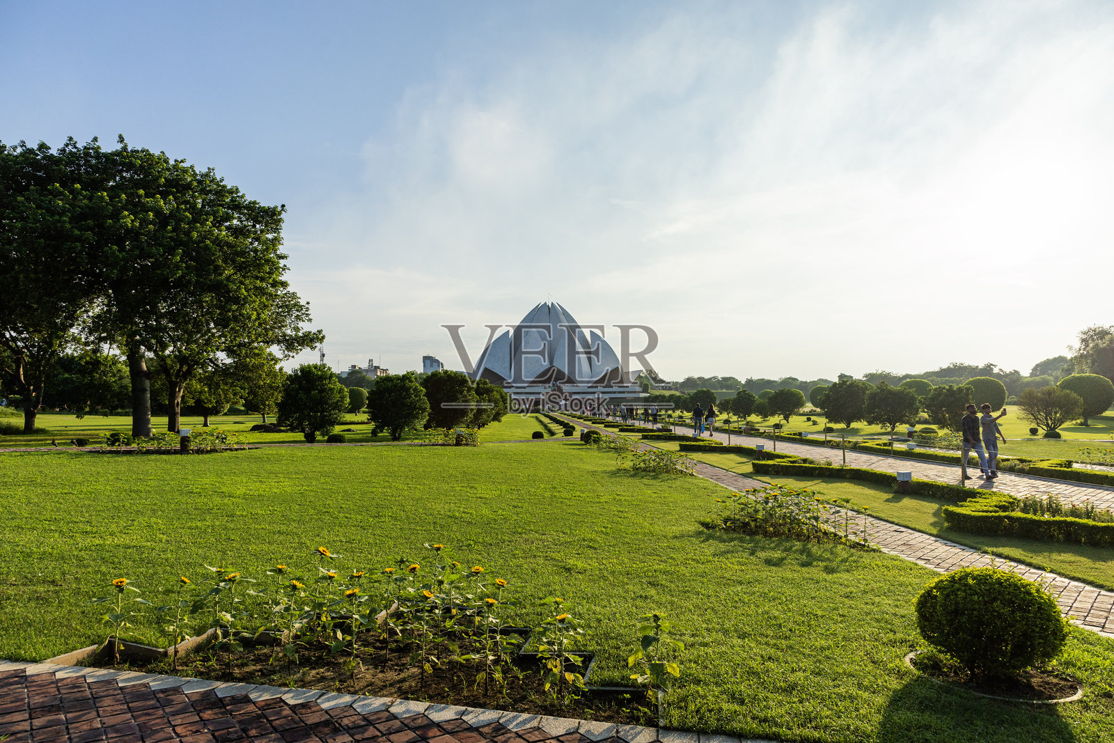 德里莲花寺，日落时分照片摄影图片