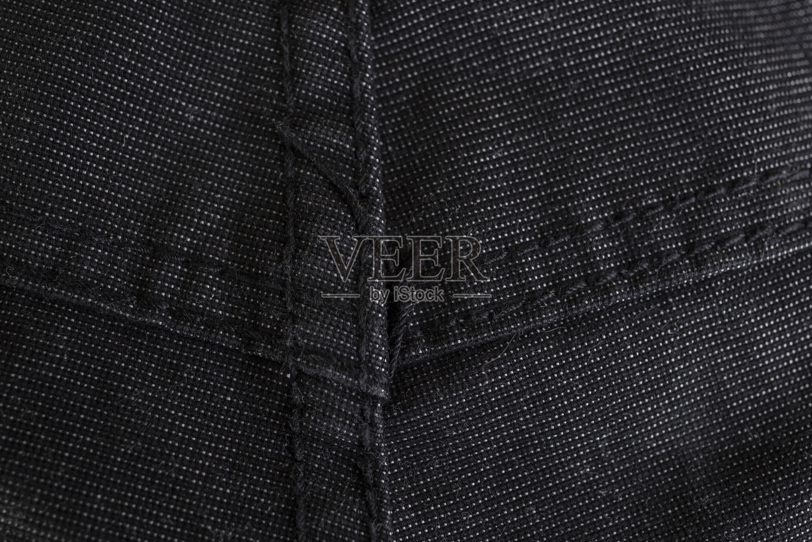 黑色牛仔裤纹理与缝合图案背面，抽象特写背景照片摄影图片